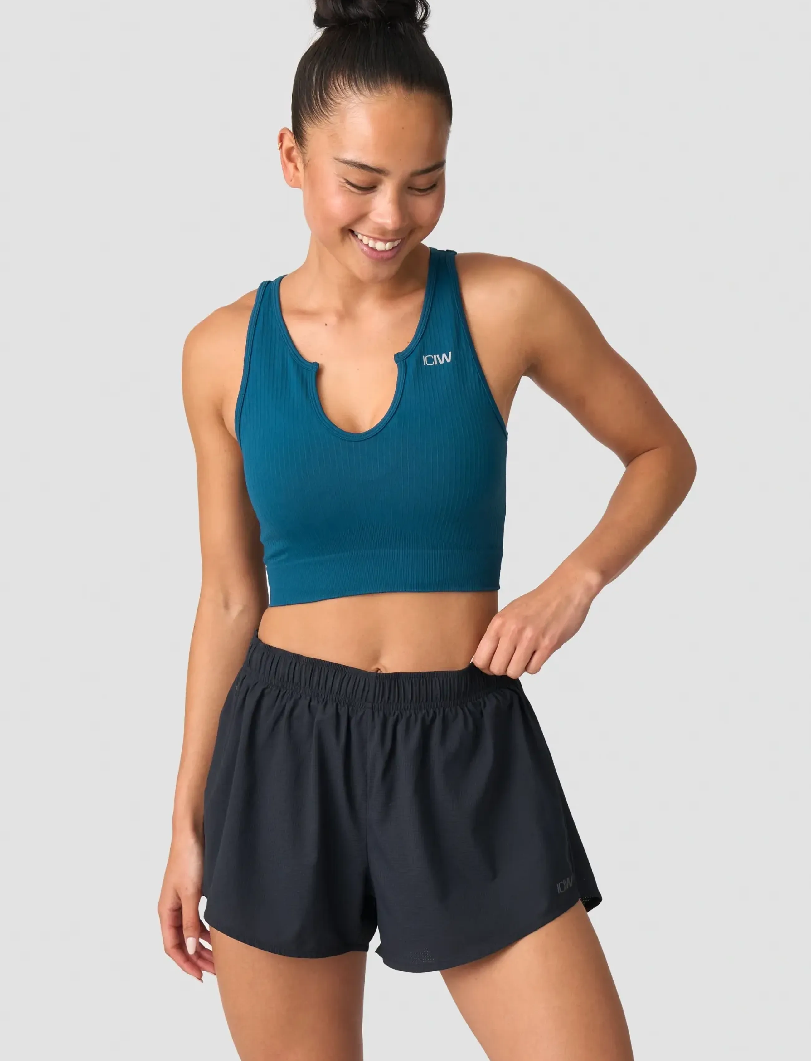 ICANIWILL - Ribbed Define Seamless Tank Top - lägsta priserna - teal blue - 4
