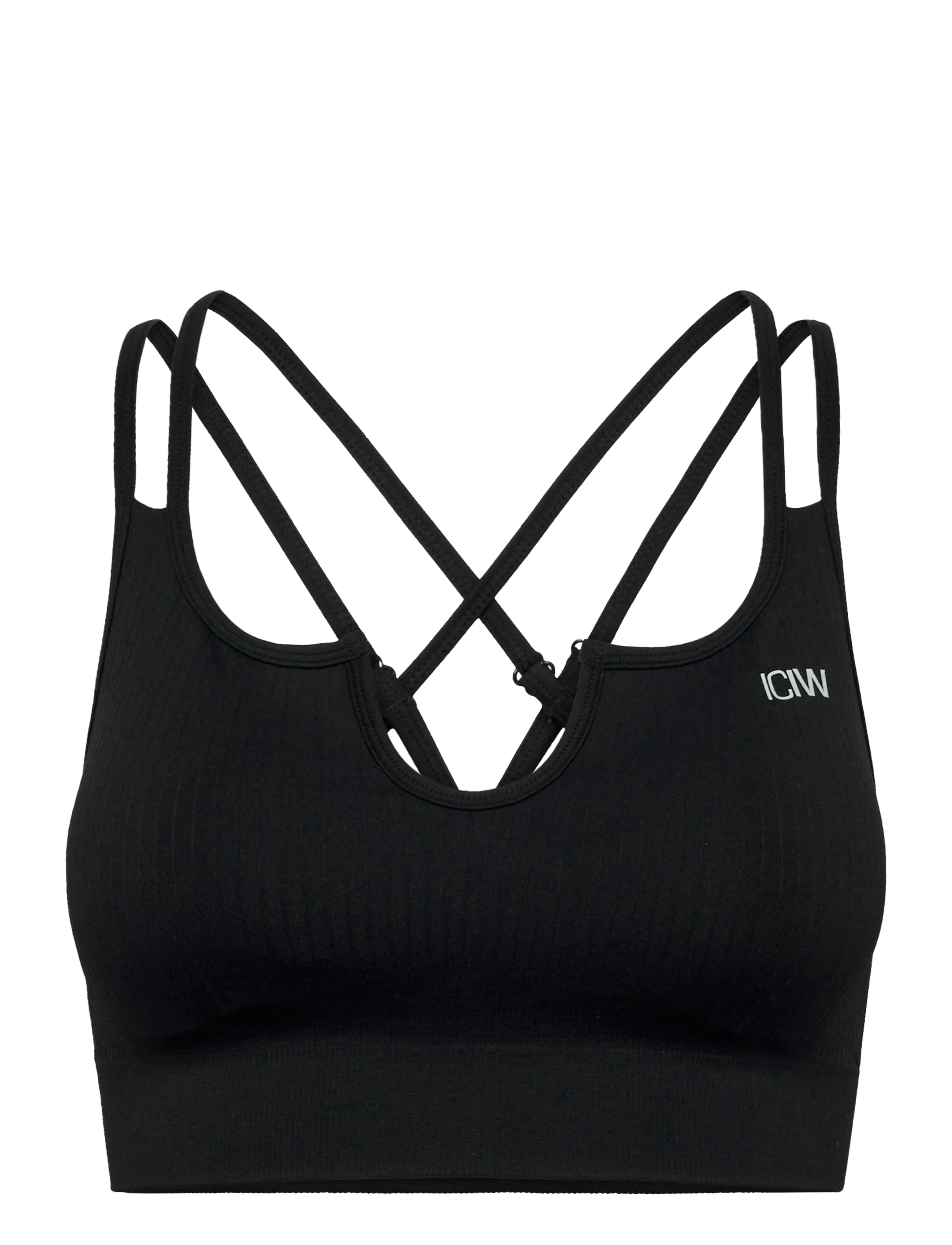 ICANIWILL Ribbed Define Seamless Strappy Bra - BH'er - BLACK / black