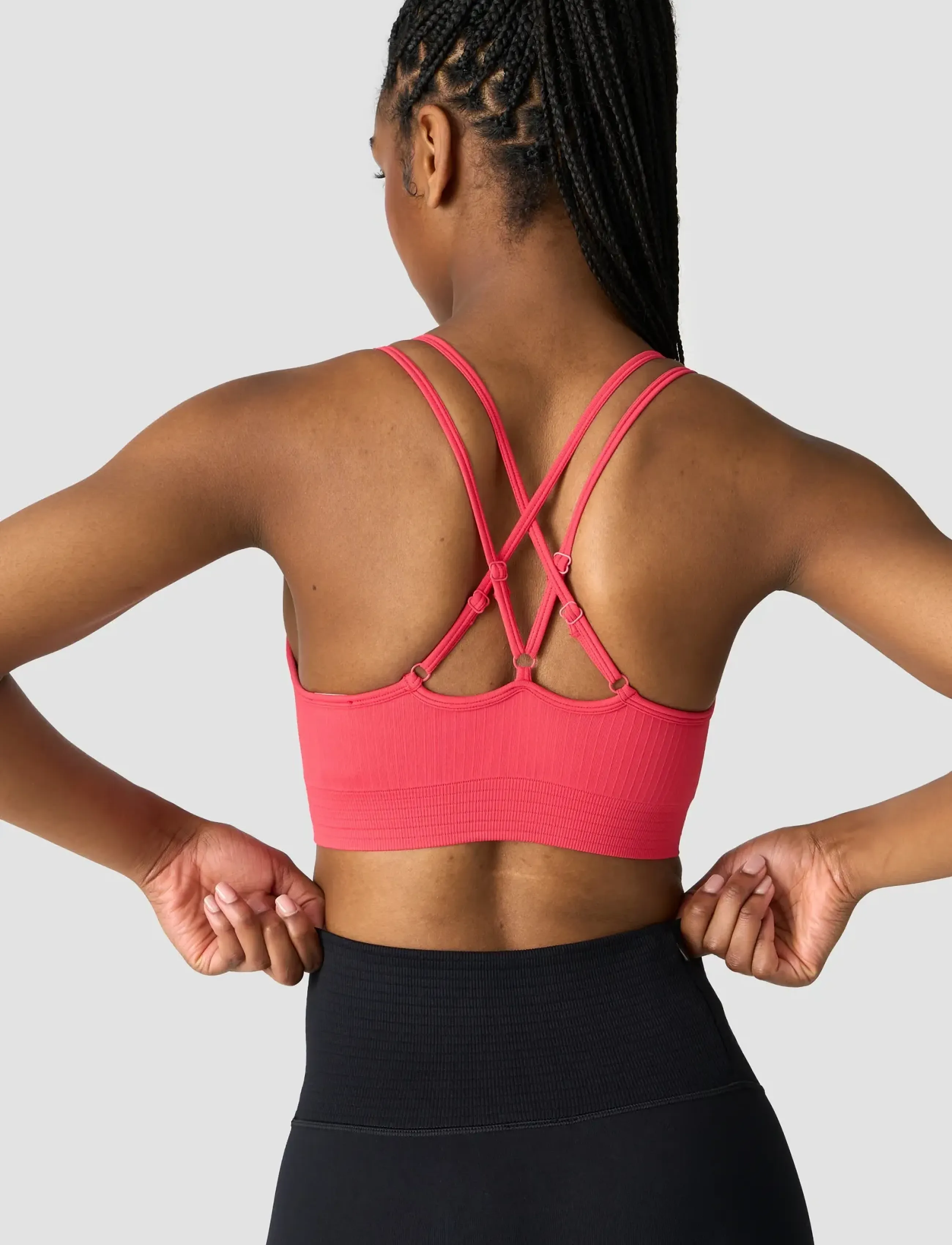 ICANIWILL - Ribbed Define Seamless Strappy Bra - laveste priser - coral red - 3