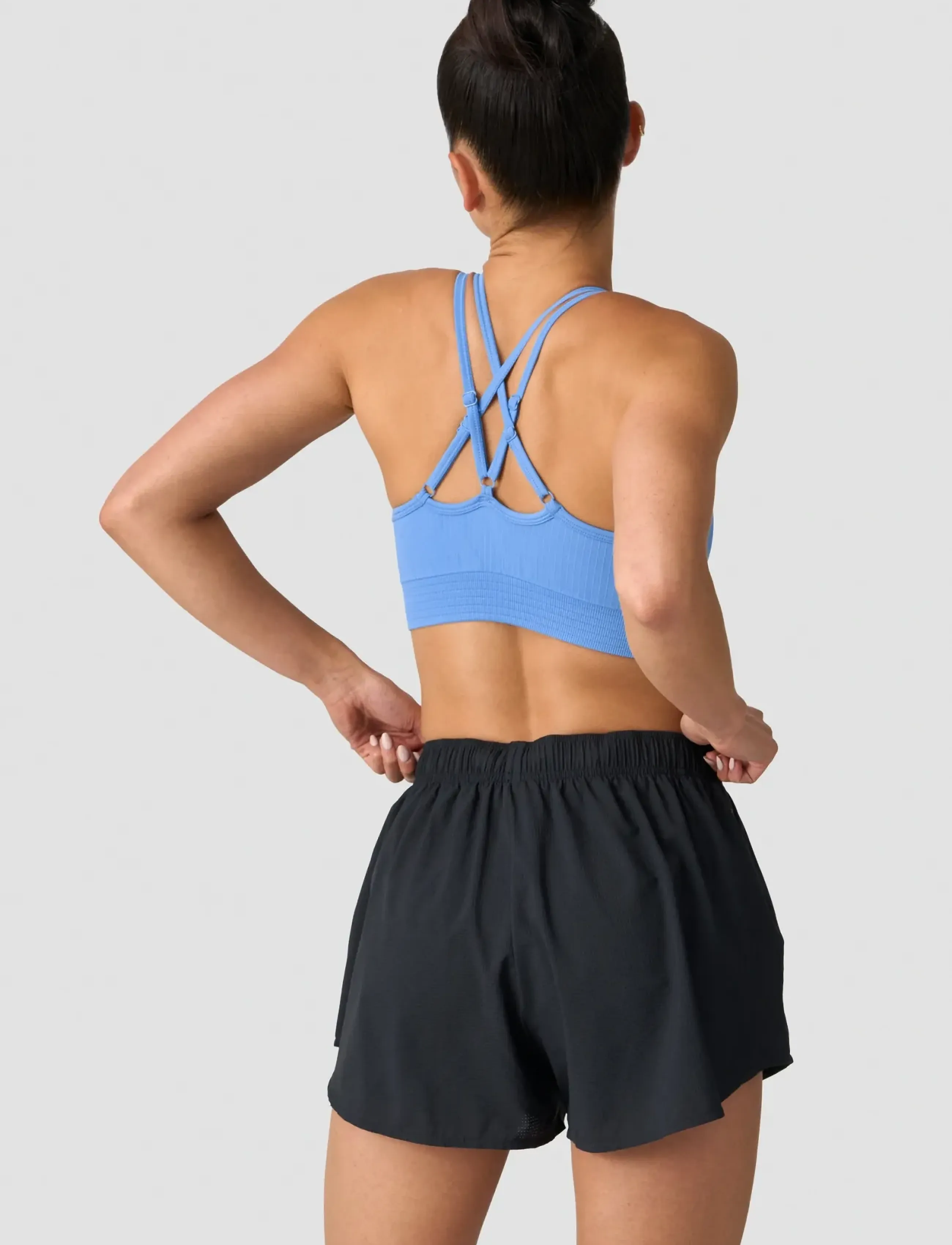 ICANIWILL - Ribbed Define Seamless Strappy Bra - laveste priser - pacific blue - 4