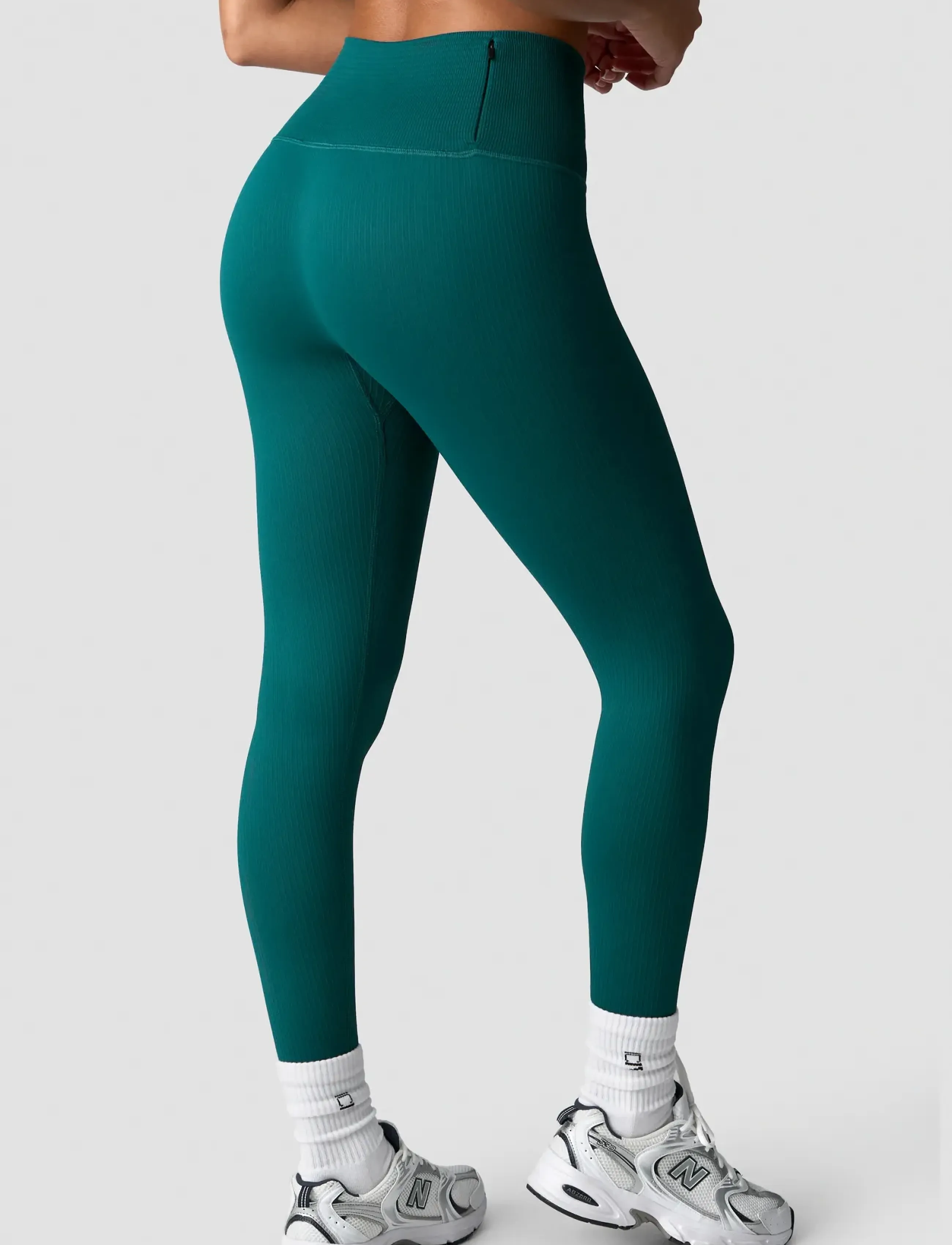 ICANIWILL - Ribbed Define Seamless Pocket Tights - besiūlės tamprės - forest green - 4