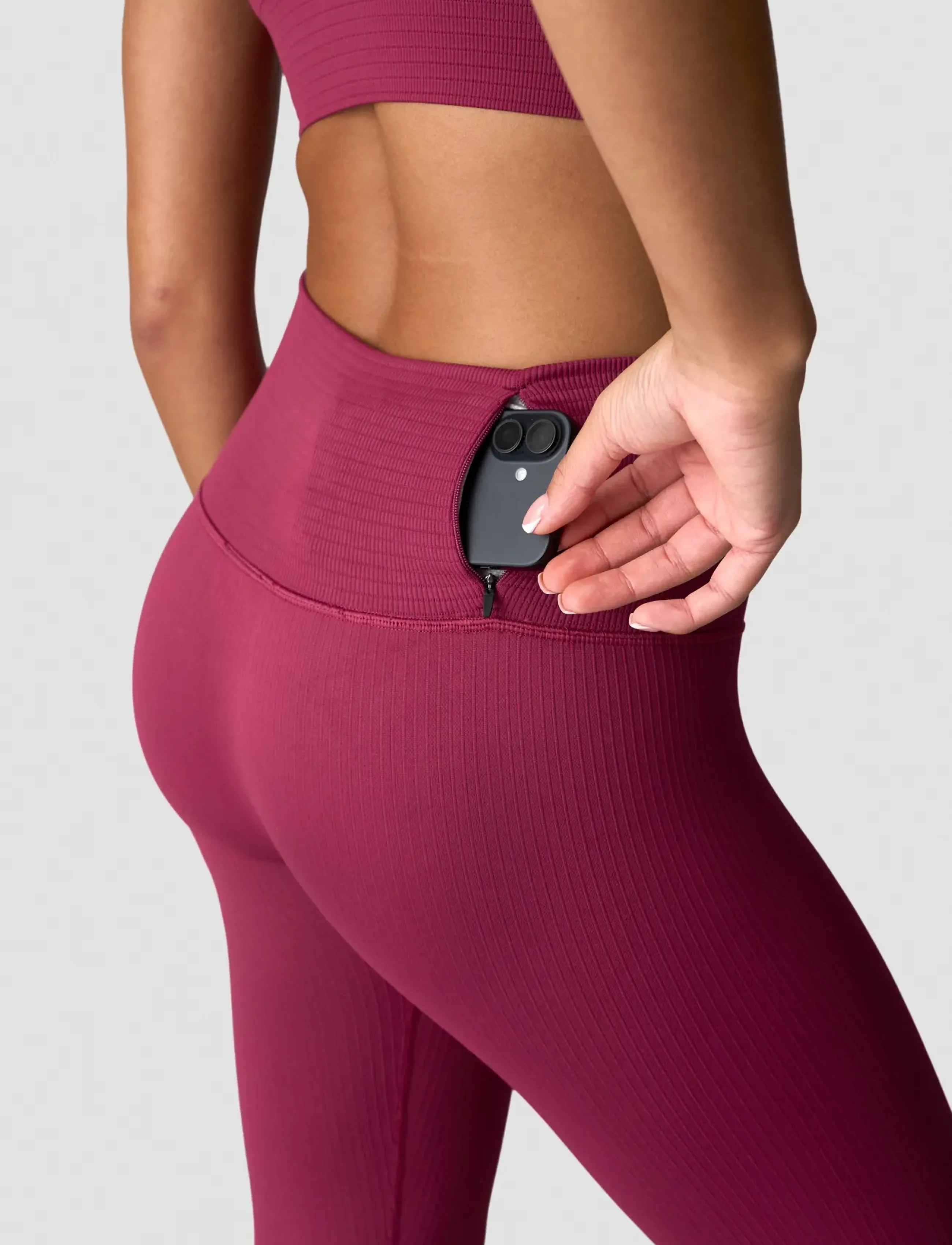 ICANIWILL - Ribbed Define Seamless Pocket Tights - seamless tights - magenta rose - 3