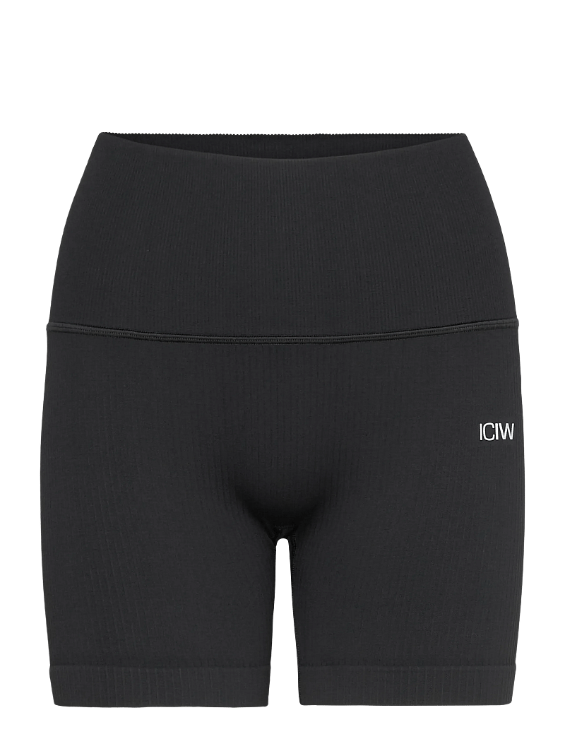 ICANIWILL - Ribbed Define Seamless Pocket Shorts - treningstights - black - 1