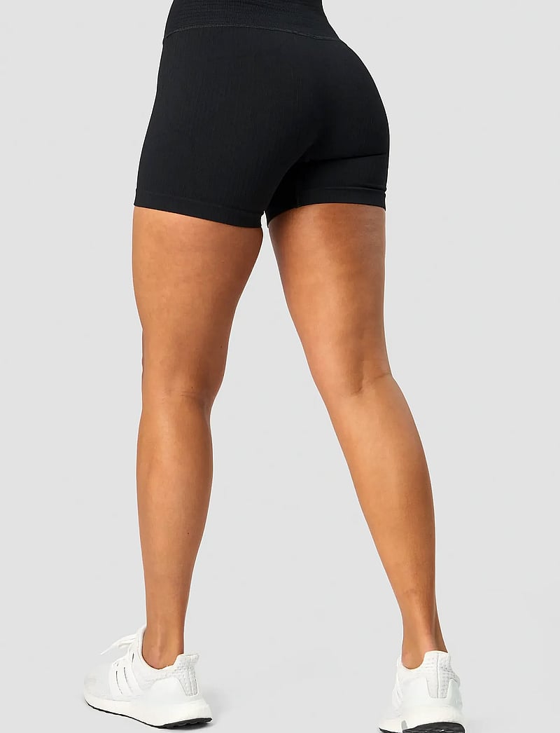 ICANIWILL - Ribbed Define Seamless Pocket Shorts - treningstights - black - 3