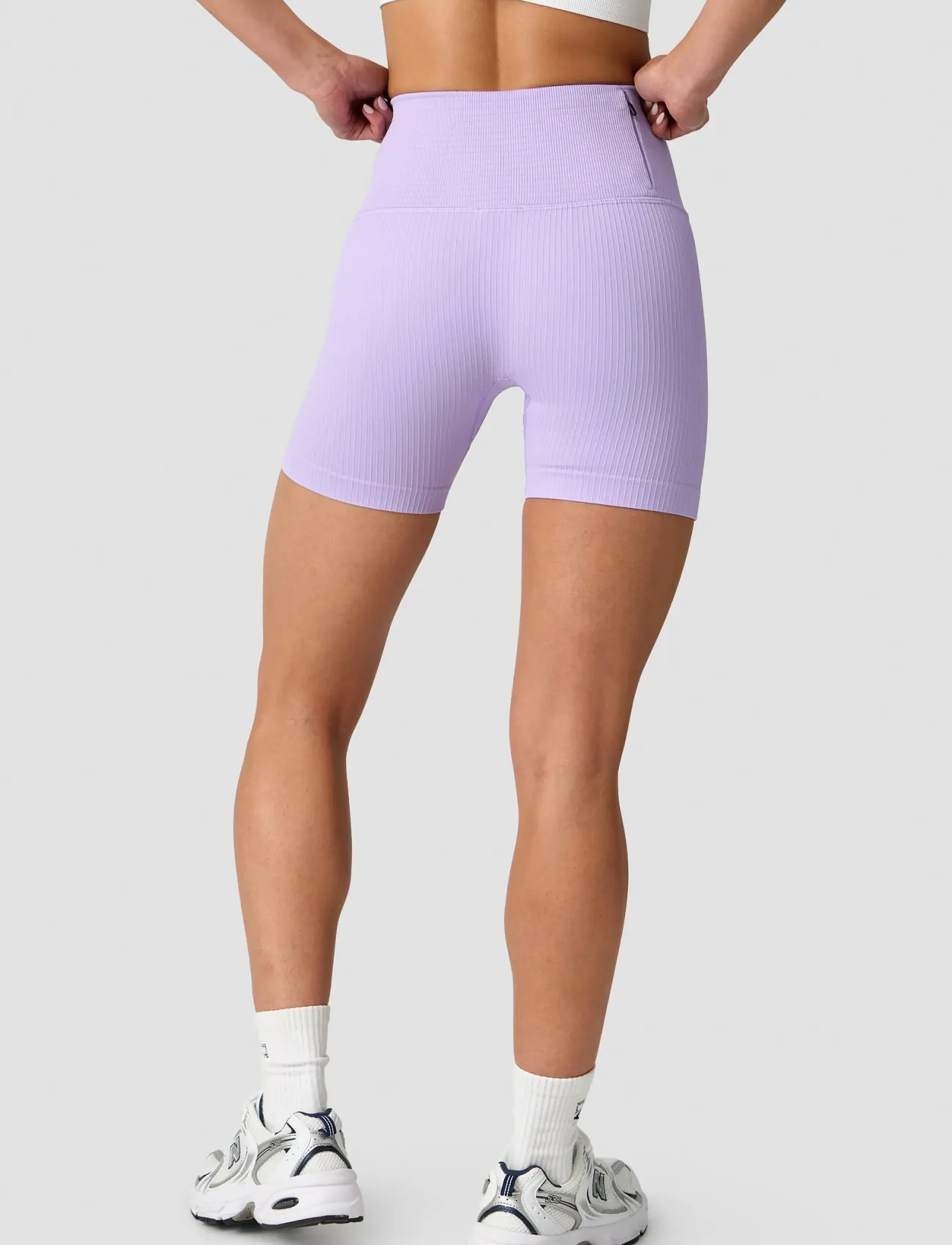 ICANIWILL - Ribbed Define Seamless Pocket Shorts - 1/2 länge - lavender - 5