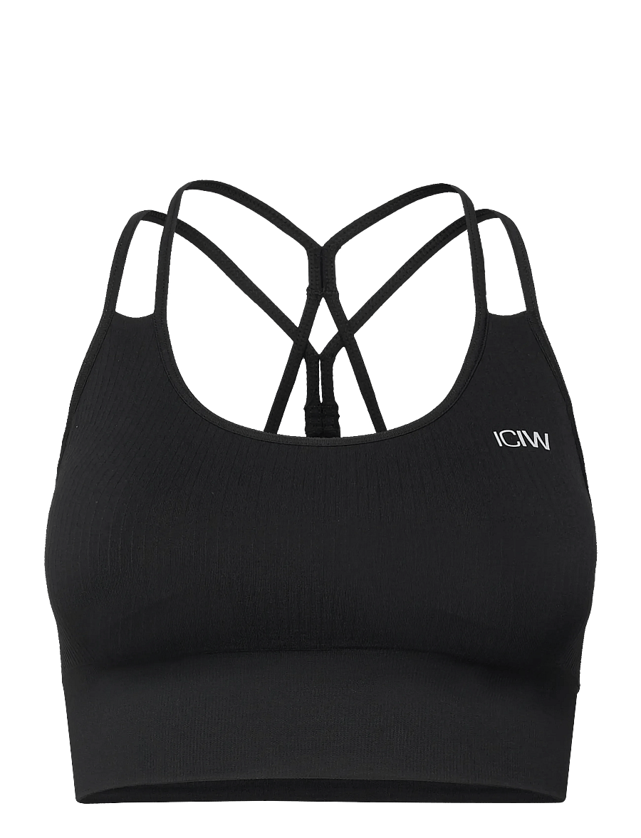 ICANIWILL - Ribbed Define Seamless Sports Bra - sporta krūšturi - black - 1