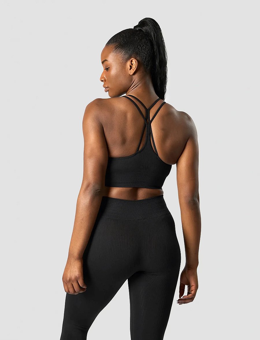ICANIWILL - Ribbed Define Seamless Sports Bra - sporta krūšturi - black - 3