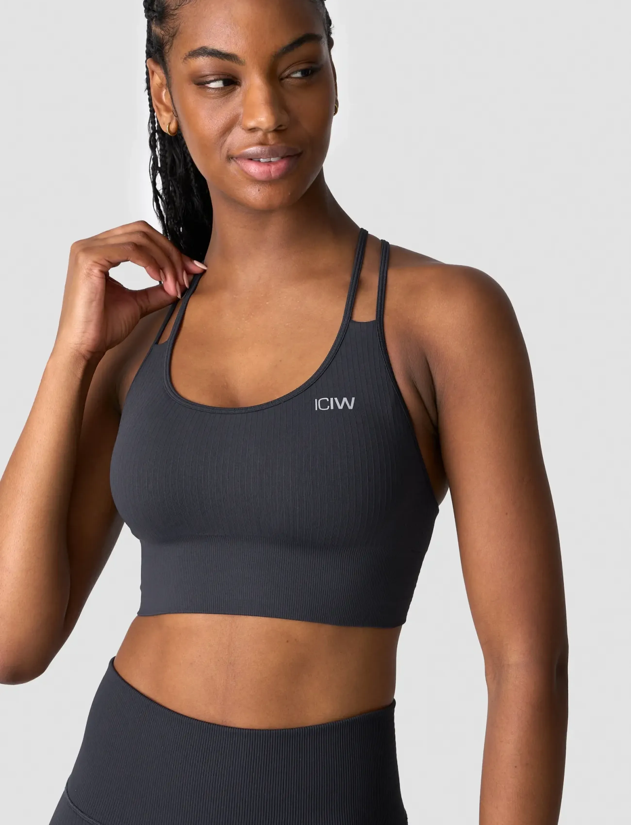 ICANIWILL - Ribbed Define Seamless Sports Bra - die niedrigsten preise - dusty black - 4