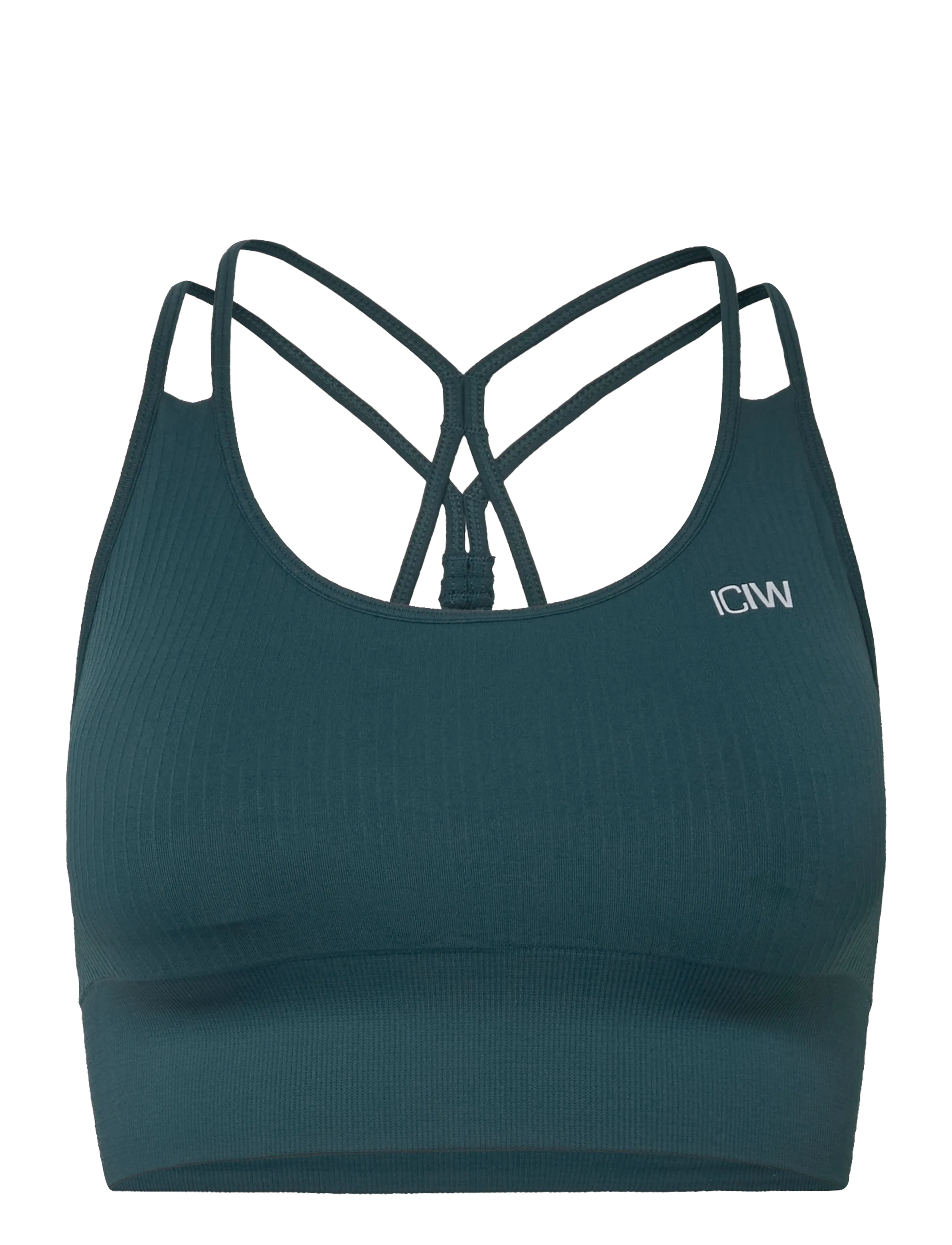 ICANIWILL Ribbed Define Seamless Sports Bra - Sports BH'er - FOREST GREEN / white