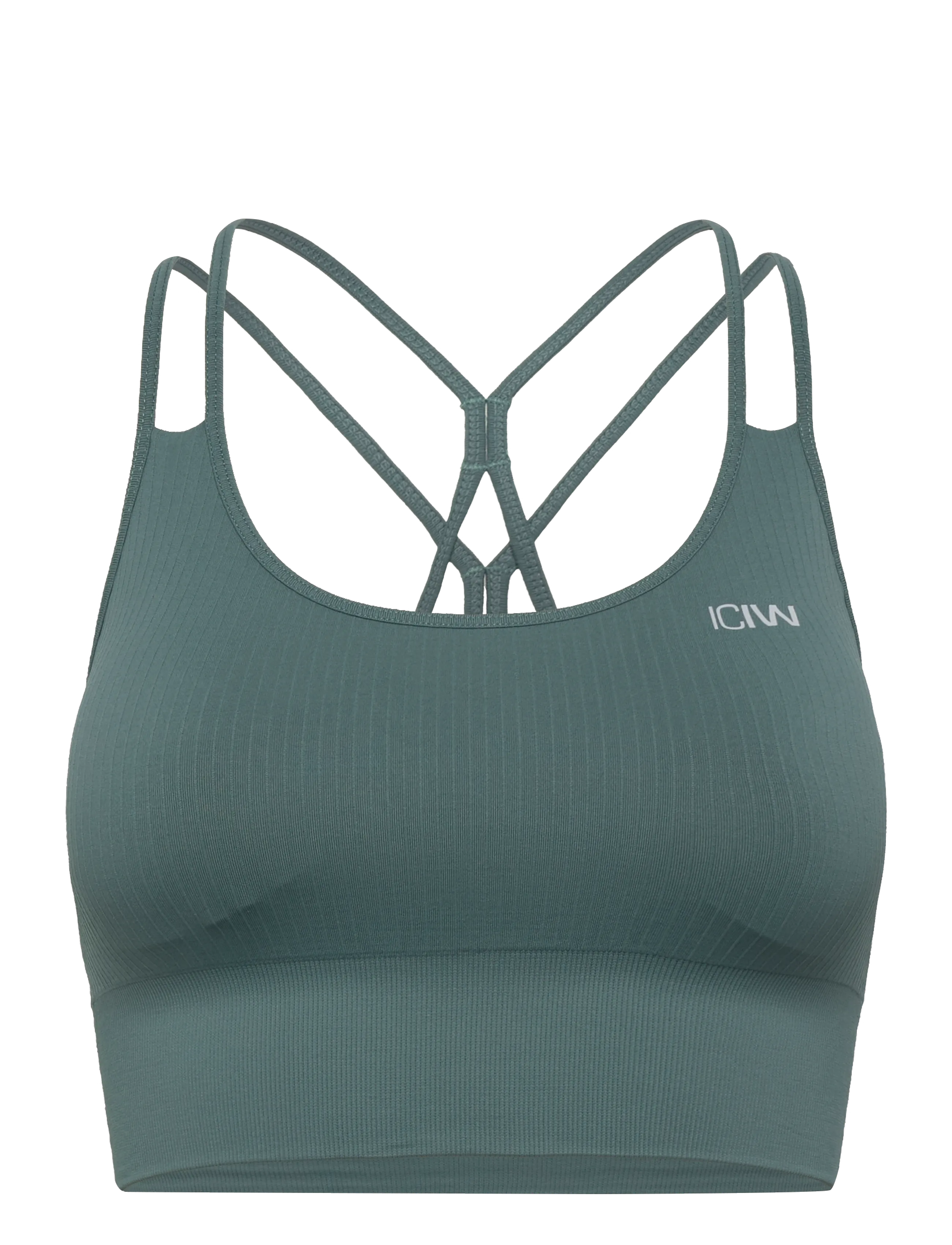 ICANIWILL Ribbed Define Seamless Sports Bra -  - LIGHT JUNGLE GREEN / white