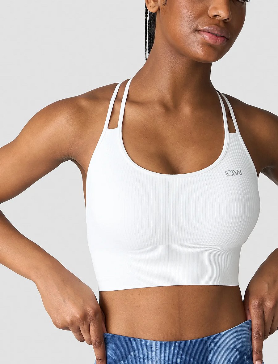 ICANIWILL - Ribbed Define Seamless Sports Bra - sport bh's - white - 5