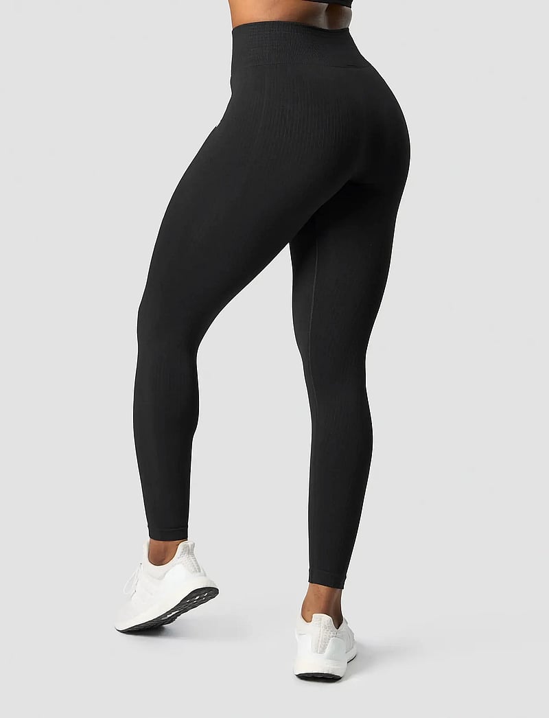 ICANIWILL - Ribbed Define Seamless Tights - Õmblusteta retuusid - black - 3