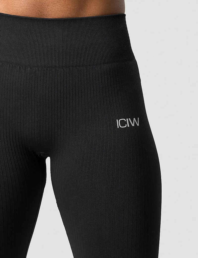ICANIWILL - Ribbed Define Seamless Tights - Õmblusteta retuusid - black - 4