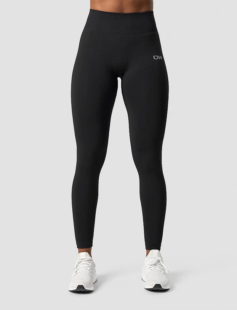ICANIWILL - Ribbed Define Seamless Tights - Õmblusteta retuusid - black - 0