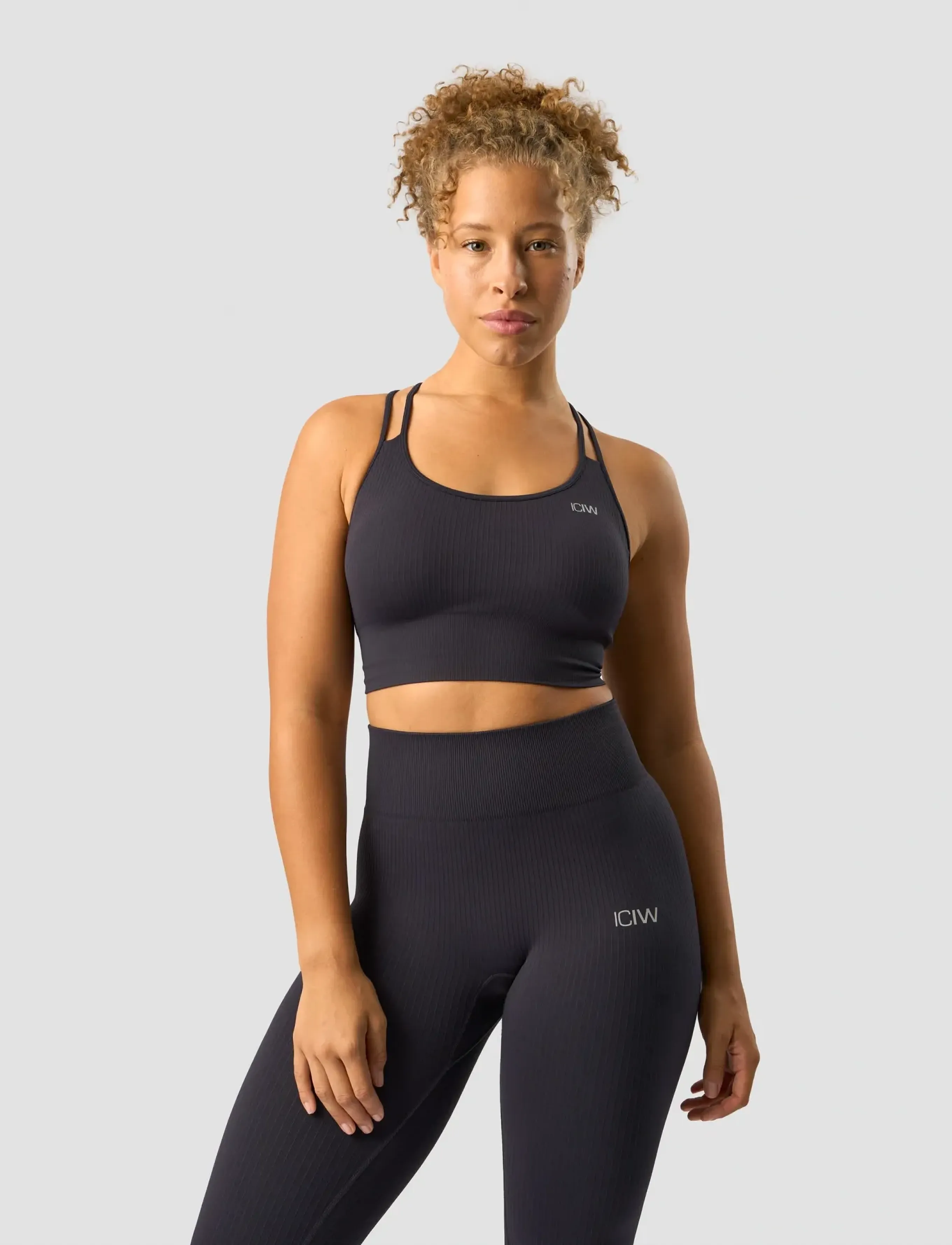 ICANIWILL - Ribbed Define Seamless Sports Bra-Dk Graphite-XXL - laveste priser - dk graphite - 0