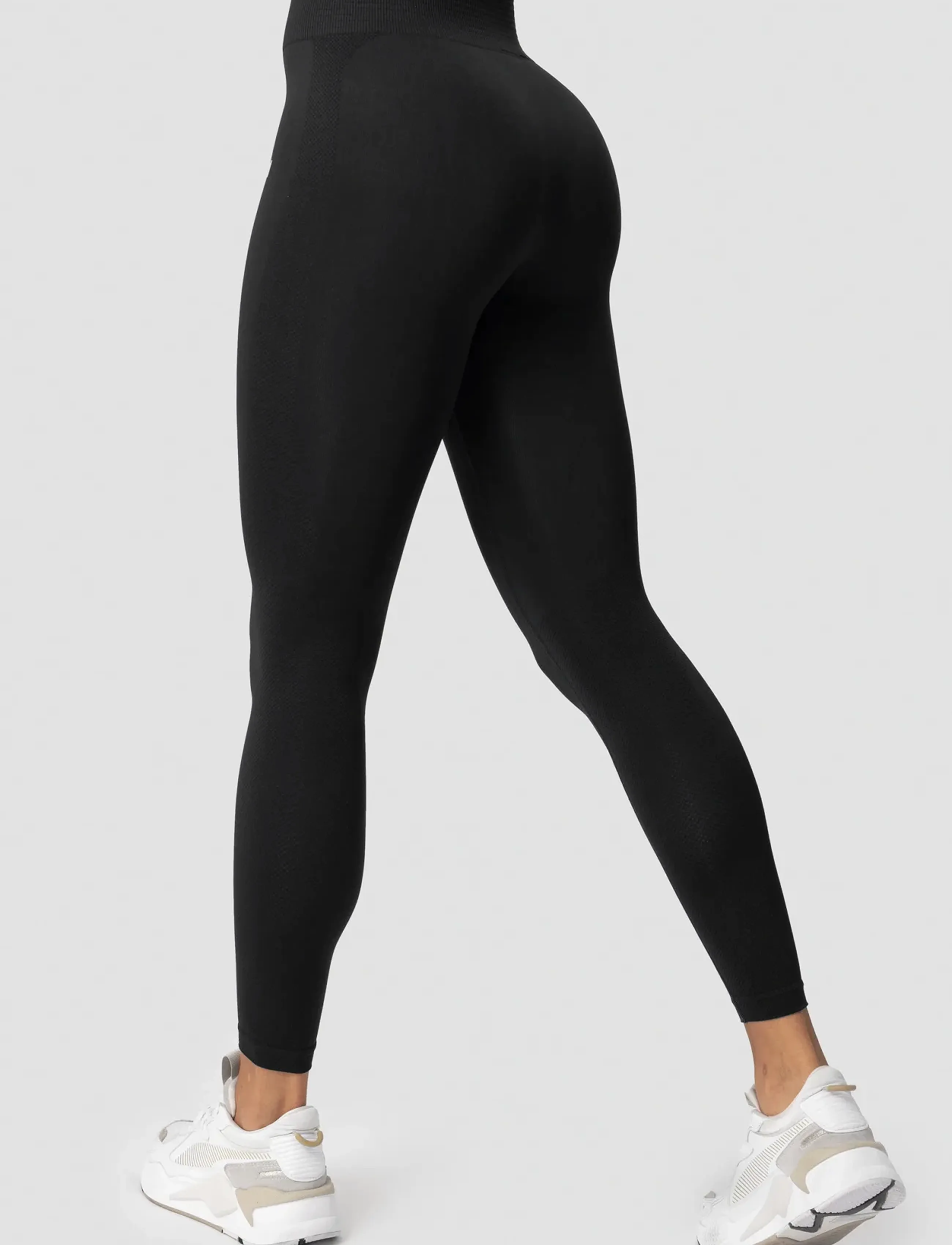 ICANIWILL Define Seamless Tights, Kvinder, Sømløse Højtaljede Tights, Sort, Str: S