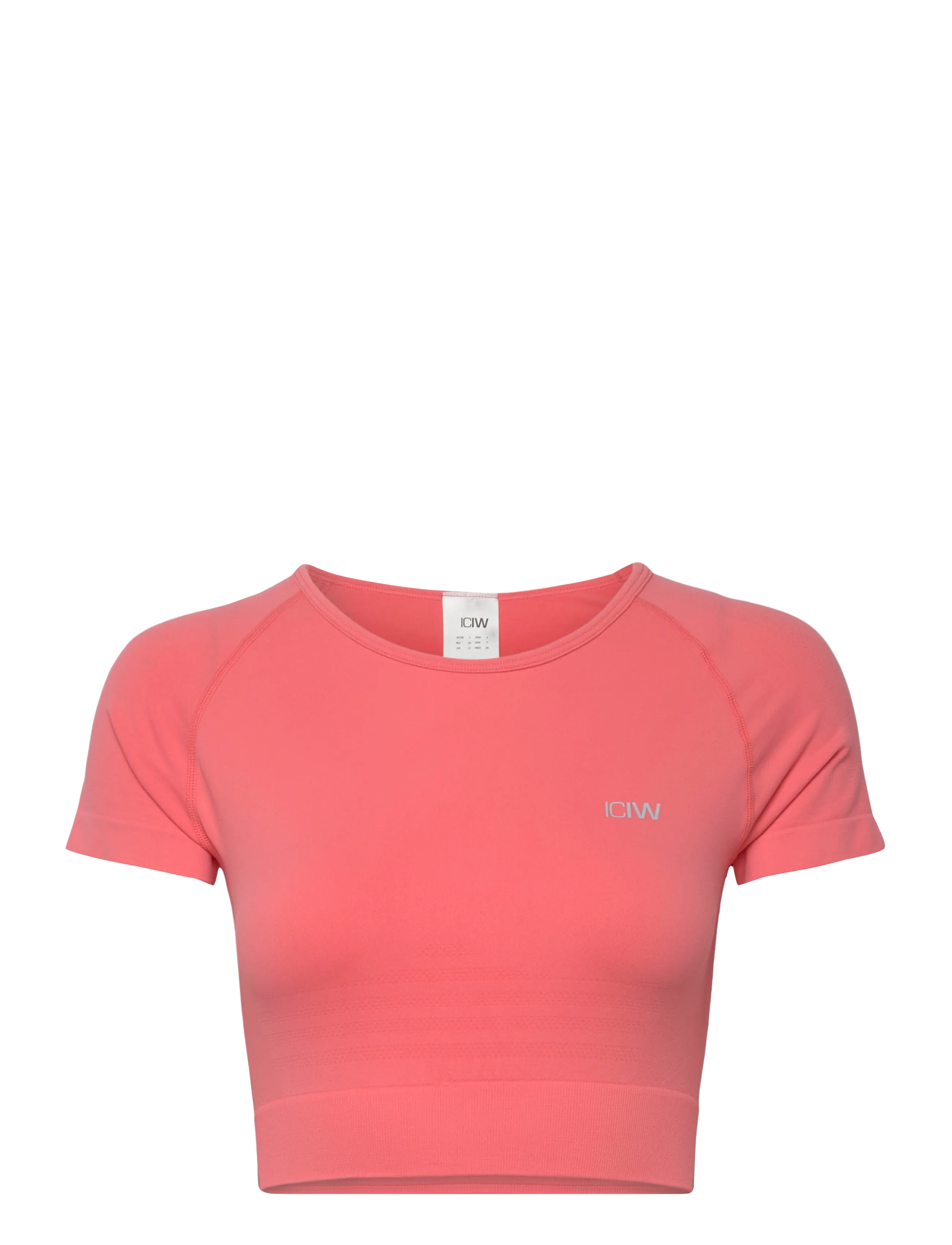 ICANIWILL Define Seamless Cropped T-shirt W - Kläder - LIGHT PINK PEACH / coral