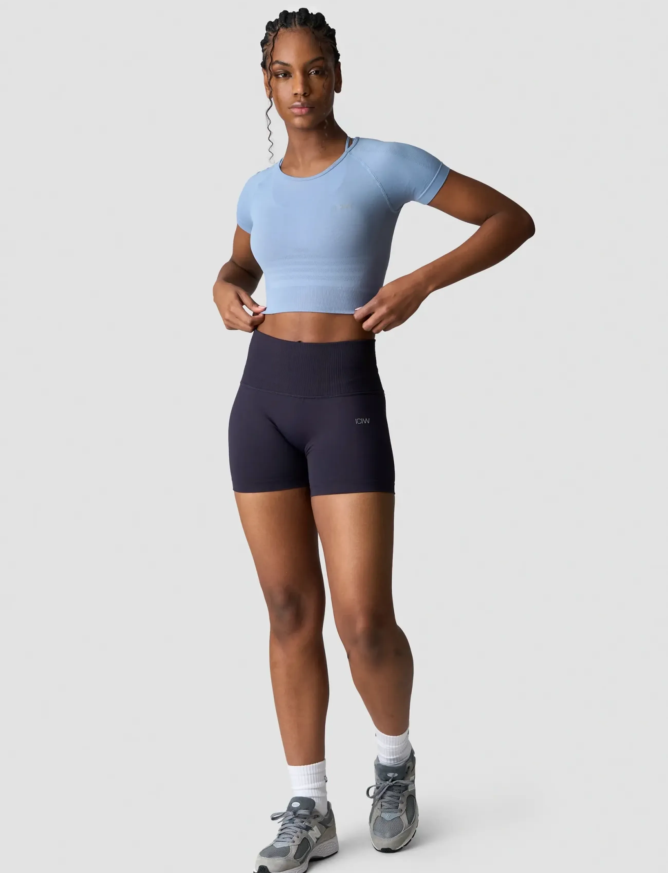ICANIWILL - Define Seamless Cropped T-shirt W - die niedrigsten preise - metal blue - 5