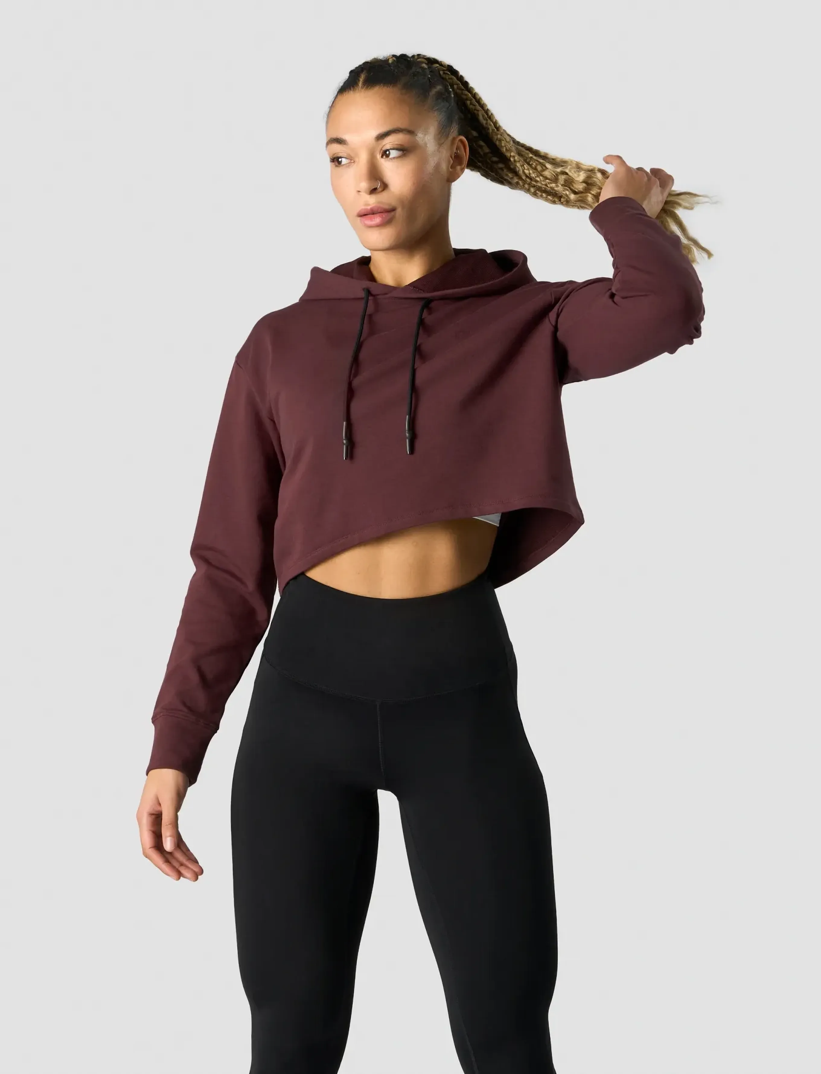 ICANIWILL - Stride Cropped Hoodie Wmn - hættetrøjer - burgundy - 3
