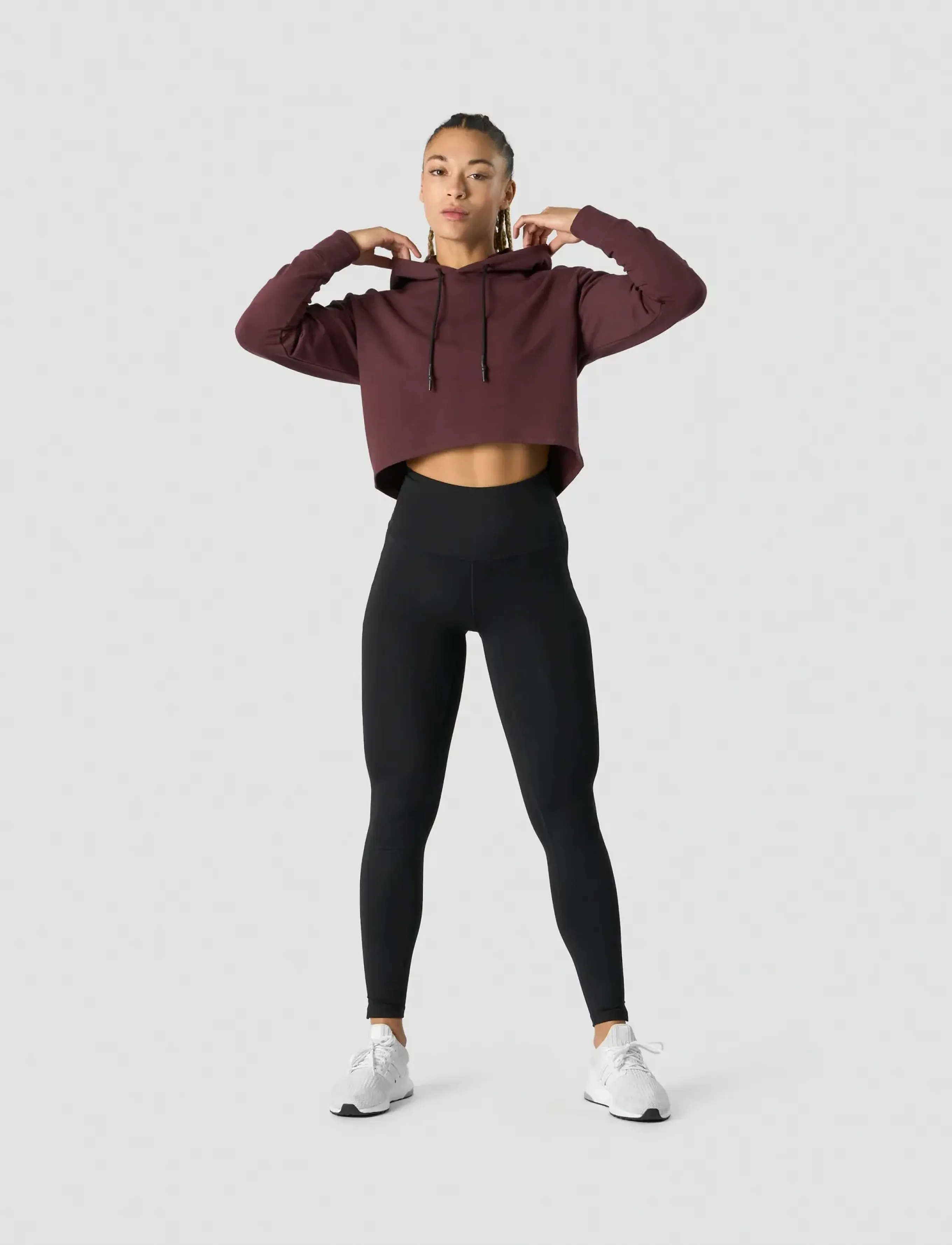 ICANIWILL - Stride Cropped Hoodie Wmn - hættetrøjer - burgundy - 4