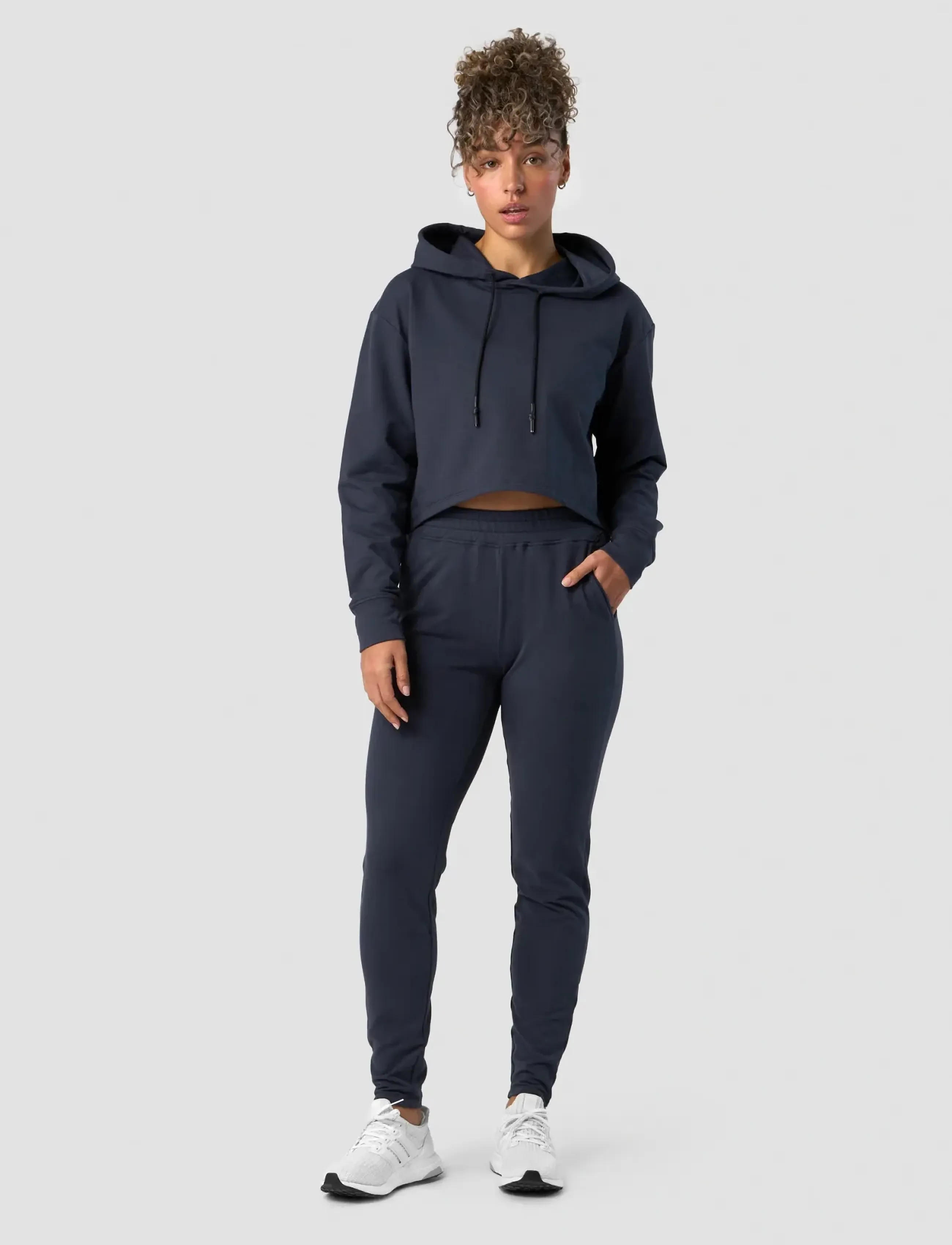 ICANIWILL - Stride Cropped Hoodie Wmn - hættetrøjer - navy - 5