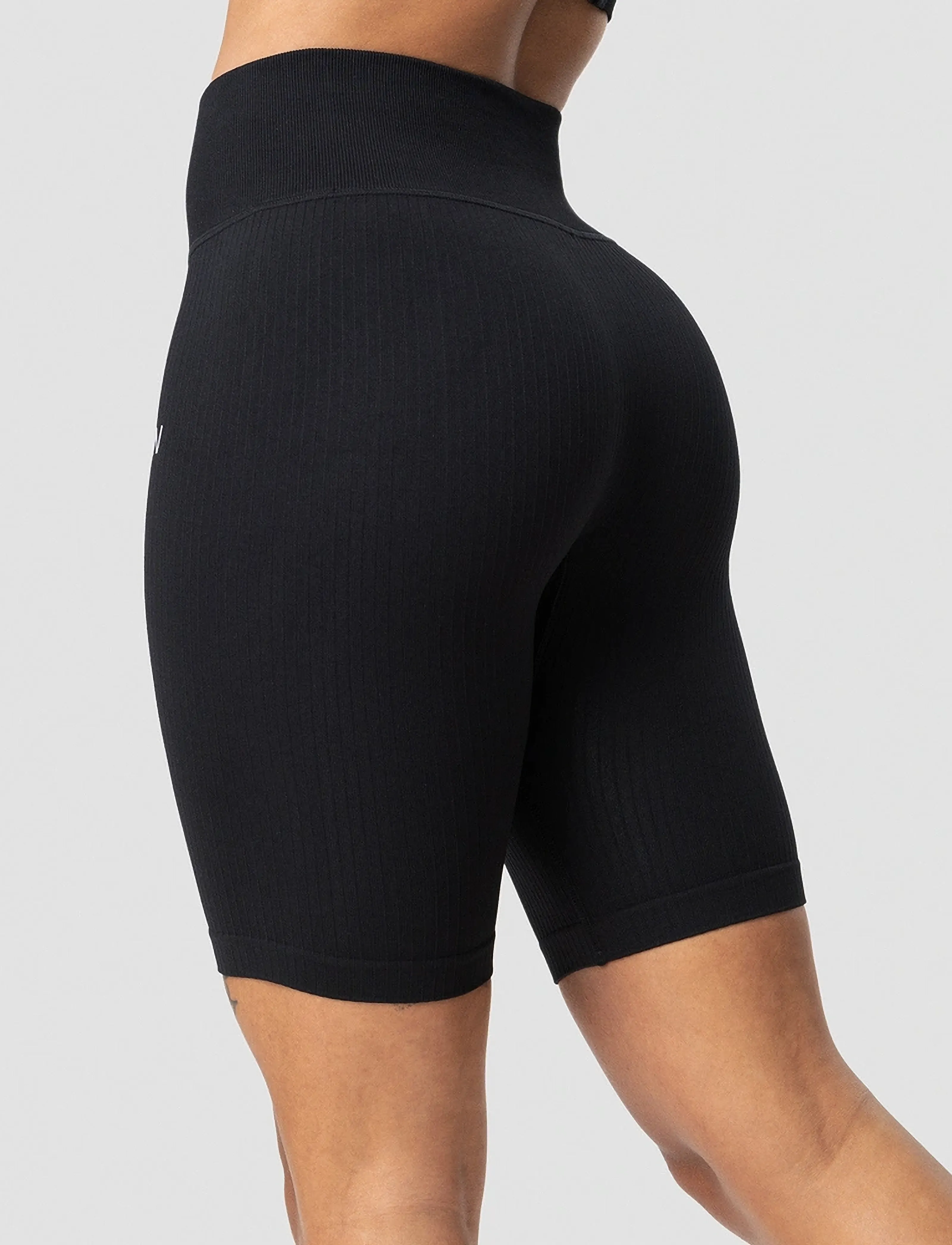 ICANIWILL - Ribbed Define Seamless Biker Shorts - 1/2 länge - black - 3