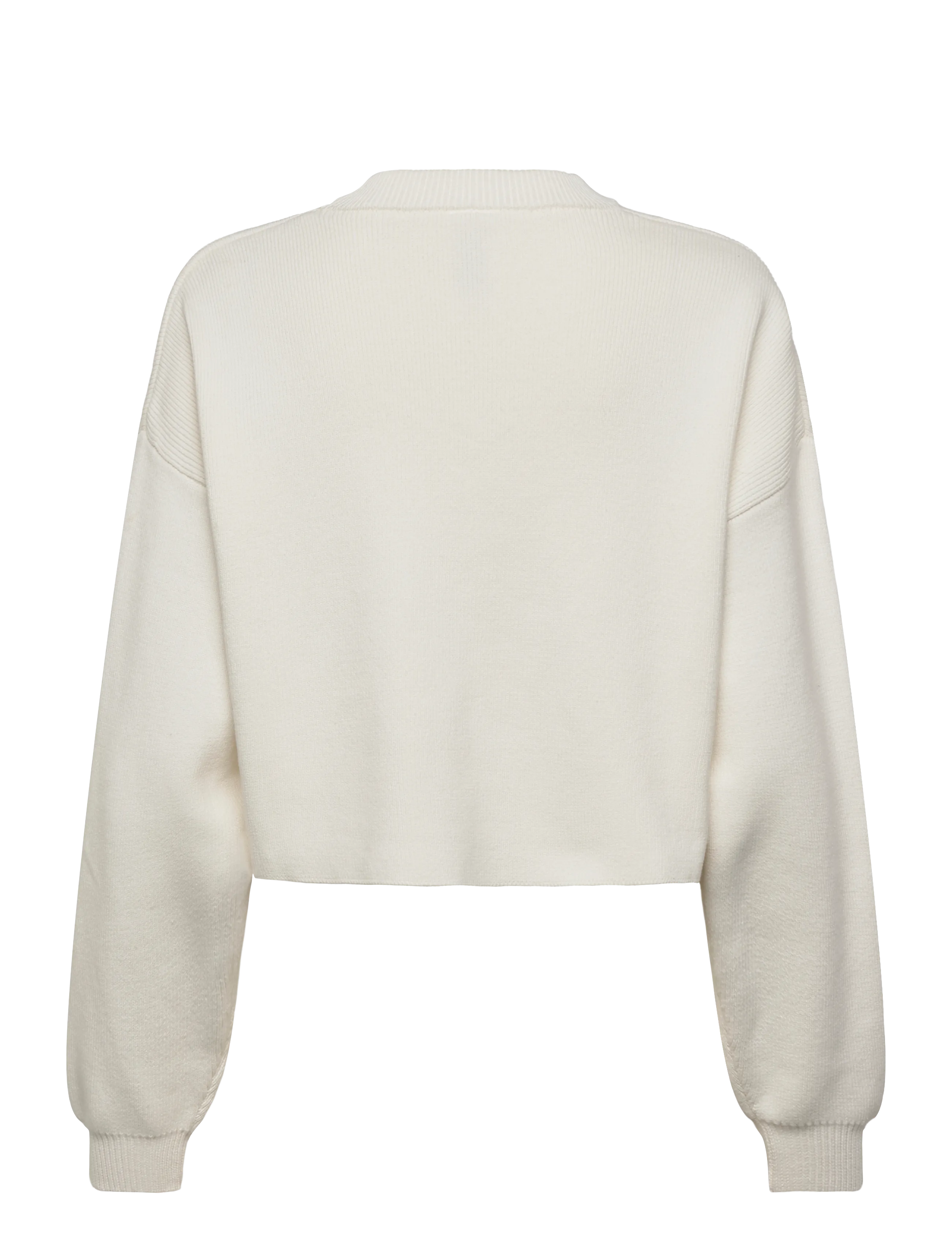 ICANIWILL - Soft Knit Oversized Cropped Crewneck - white - 2