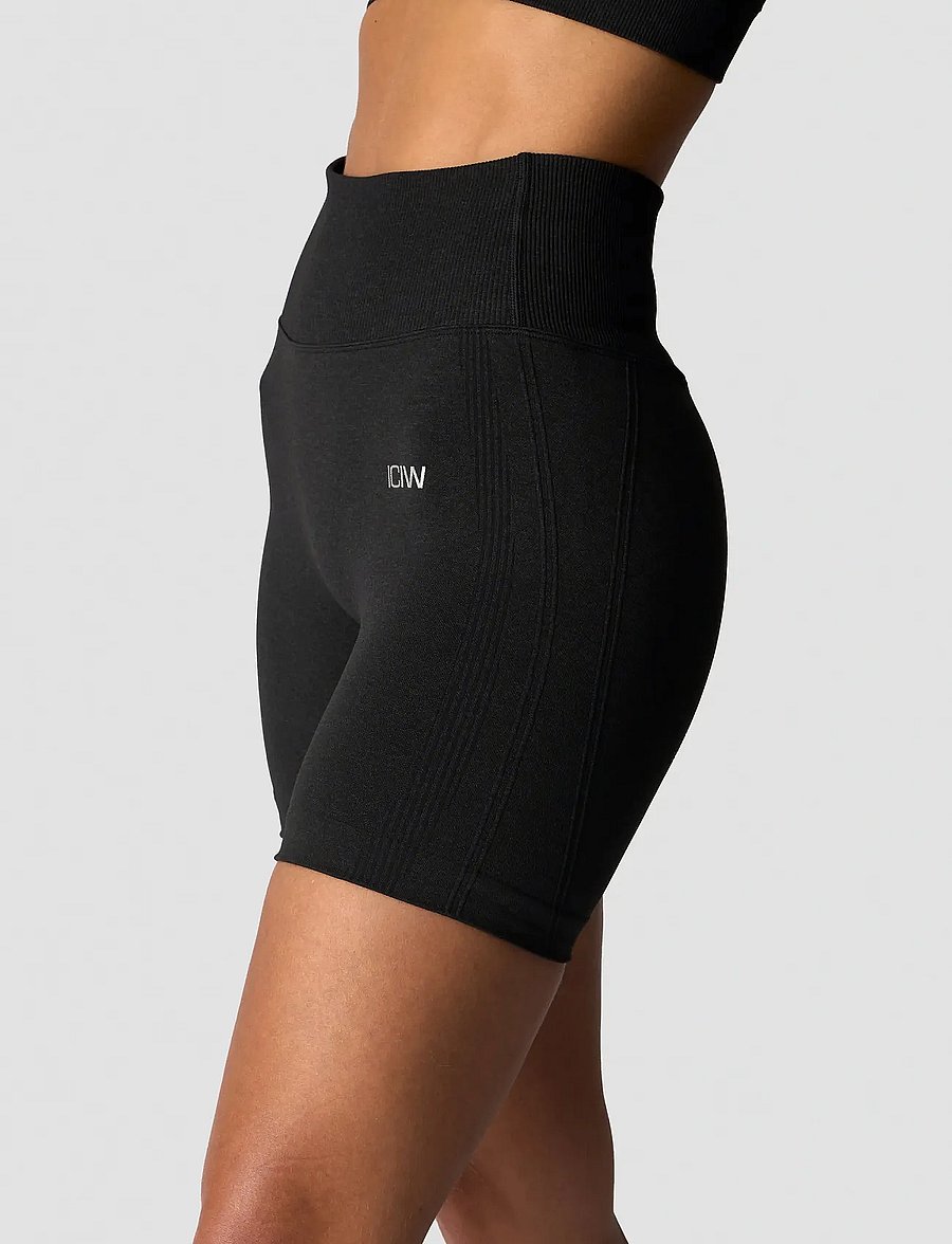 ICANIWILL - Soft Seamless Shorts W - 1/2 länge - black - 0