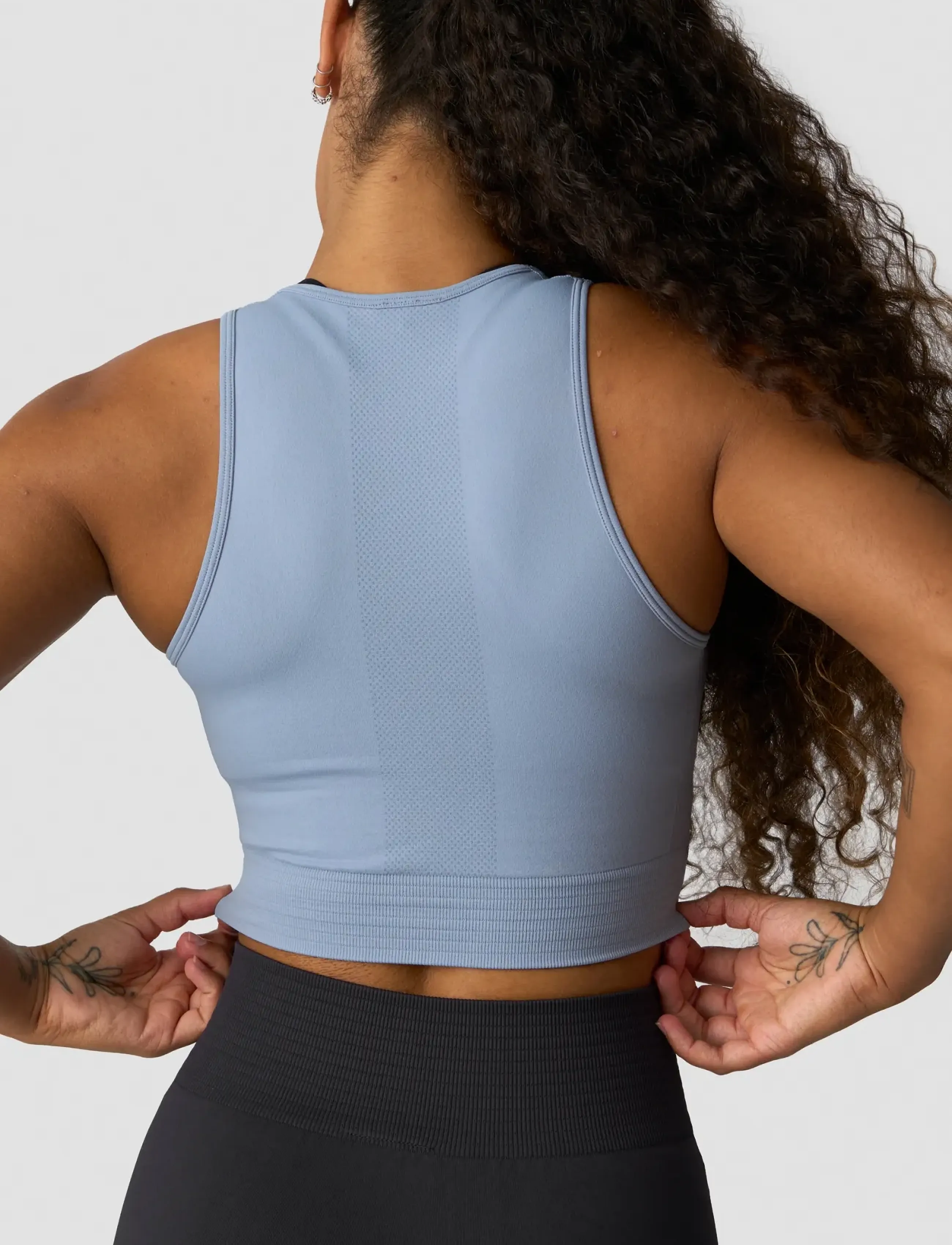 ICANIWILL - Define Seamless Cropped Tank Top-Navy-XS - tank tops - light violet slate - 3