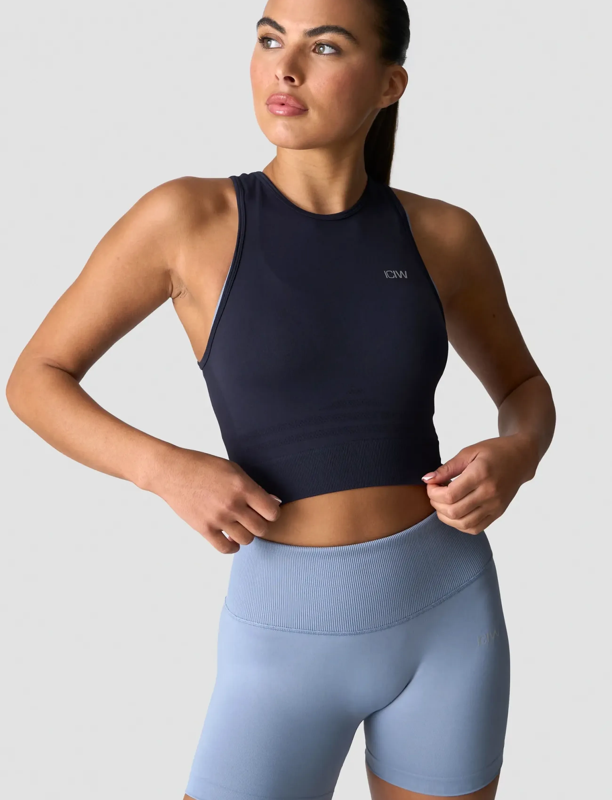 ICANIWILL - Define Seamless Cropped Tank Top-Navy-XS - madalaimad hinnad - navy - 0