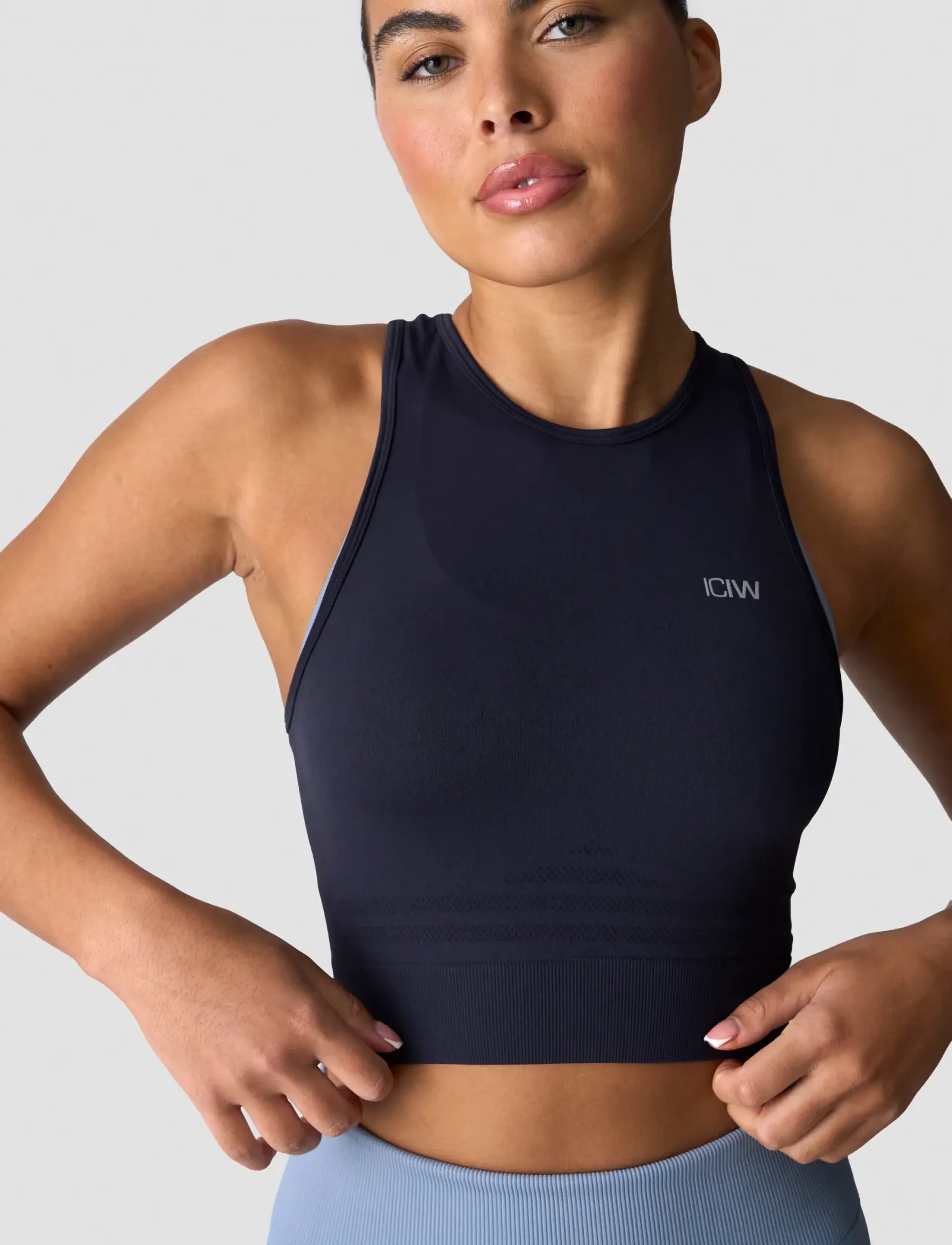 ICANIWILL - Define Seamless Cropped Tank Top-Navy-XS - tank tops - navy - 3