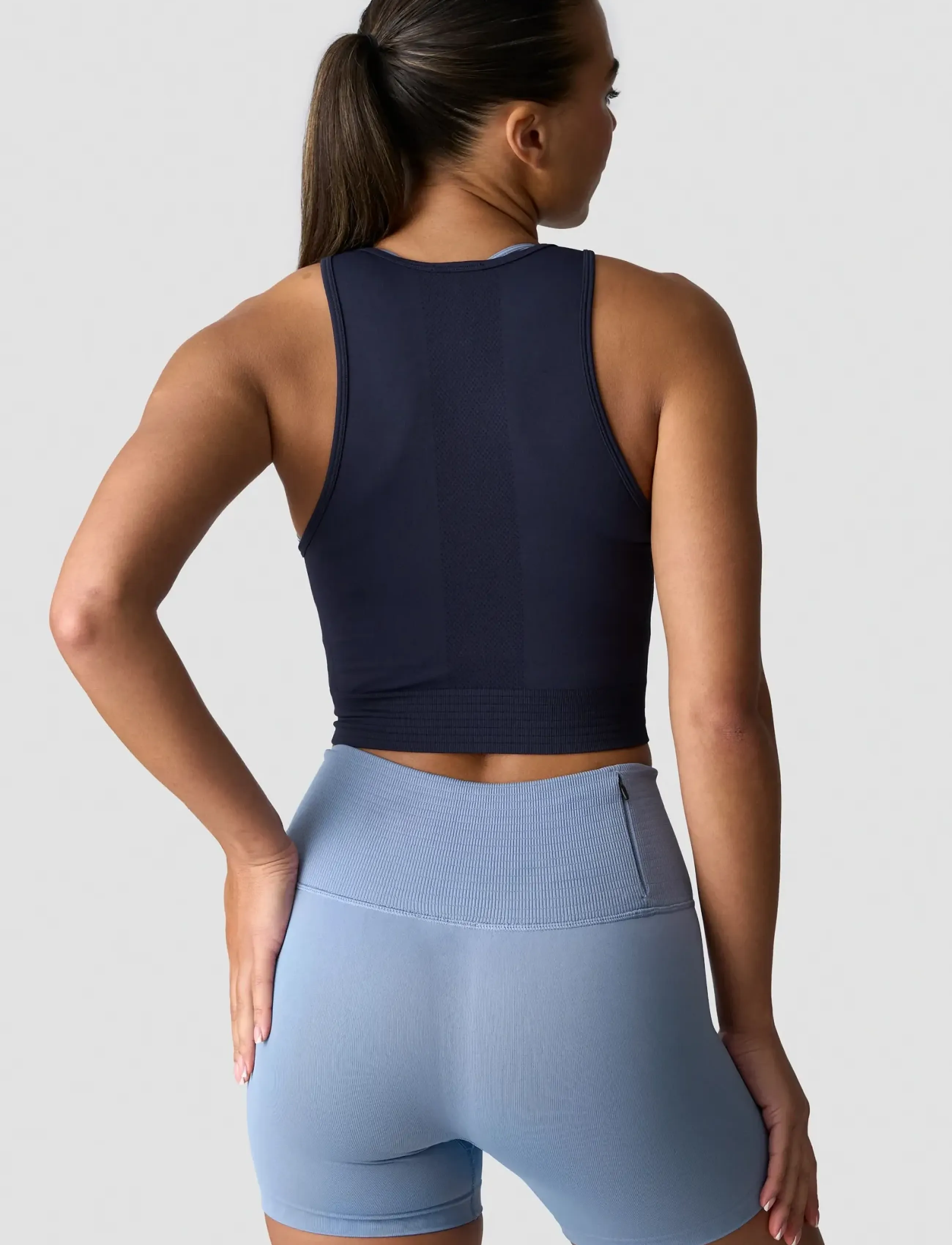 ICANIWILL - Define Seamless Cropped Tank Top-Navy-XS - tank tops - navy - 4