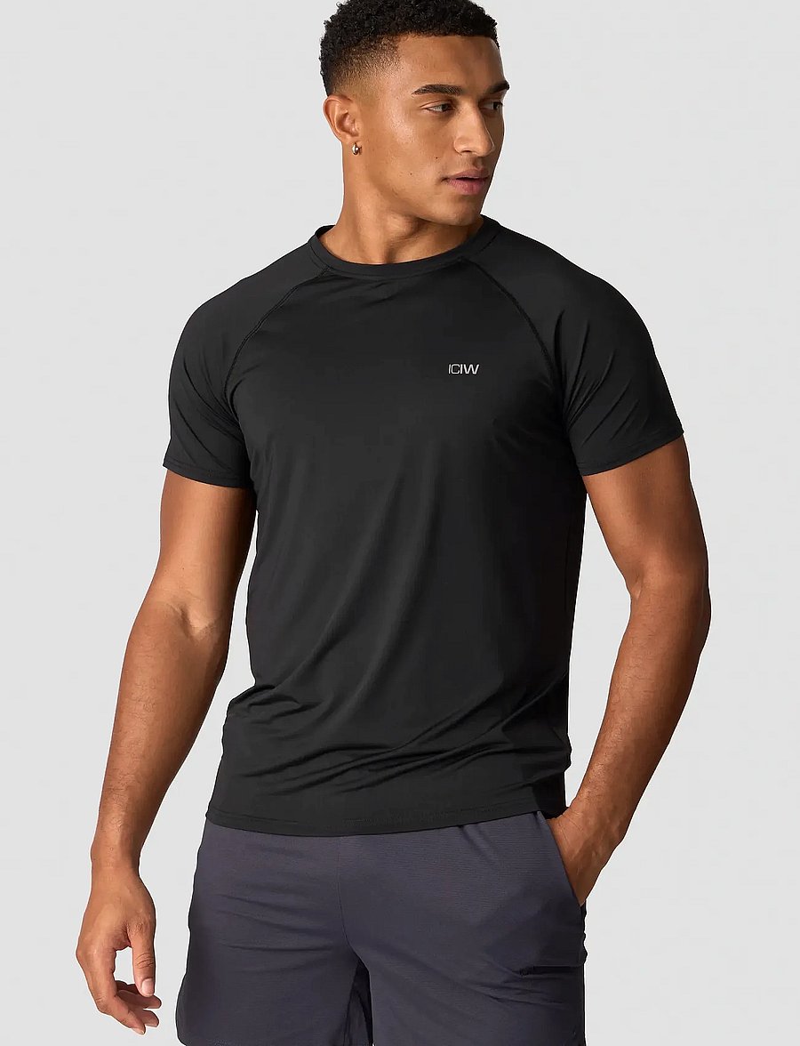 ICANIWILL - Workout Melange T-shirt Men - tops & t-shirts - black - 5