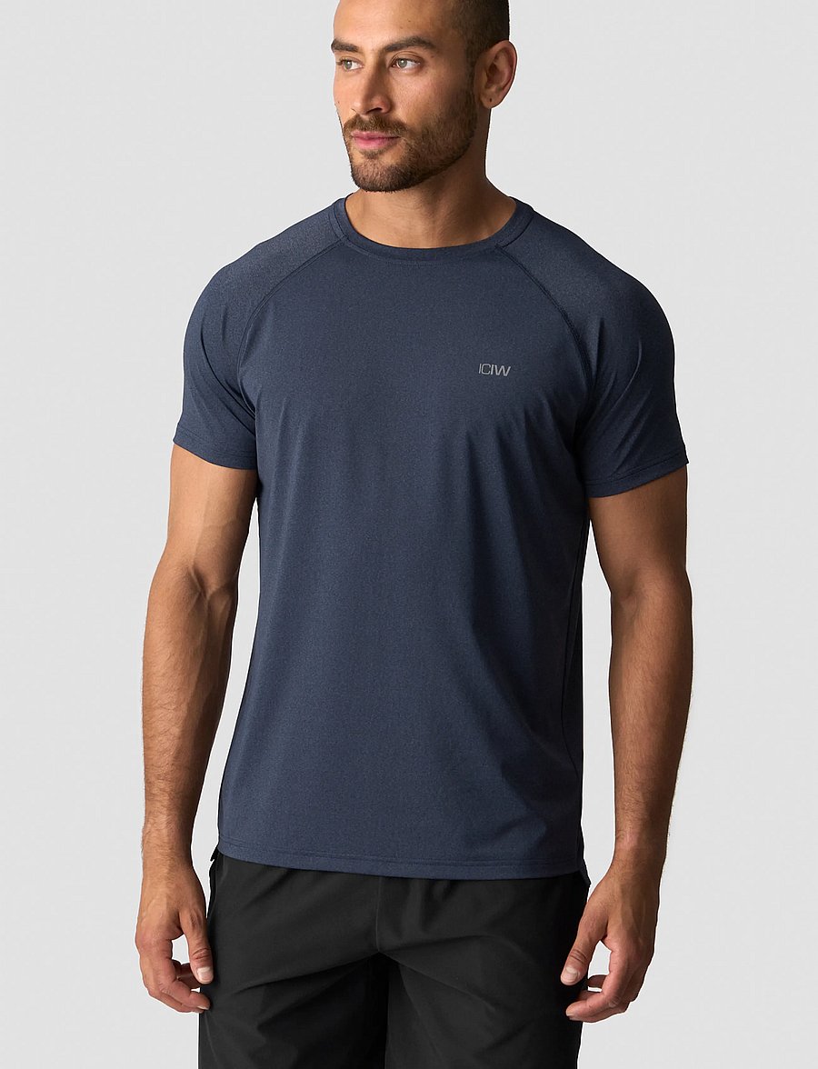 ICANIWILL - Workout Melange T-shirt Men - tops & t-shirts - midnight blue - 0