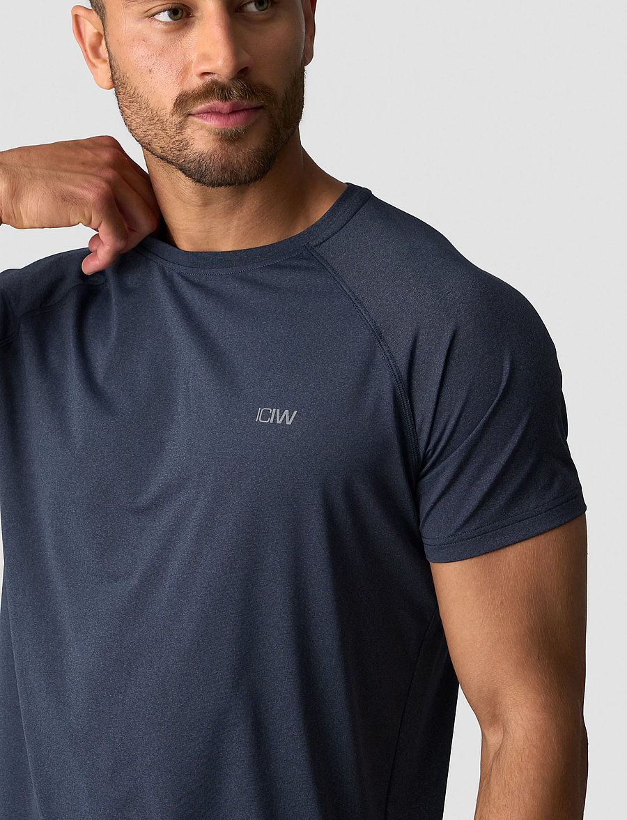 ICANIWILL - Workout Melange T-shirt Men - tops & t-shirts - midnight blue - 3