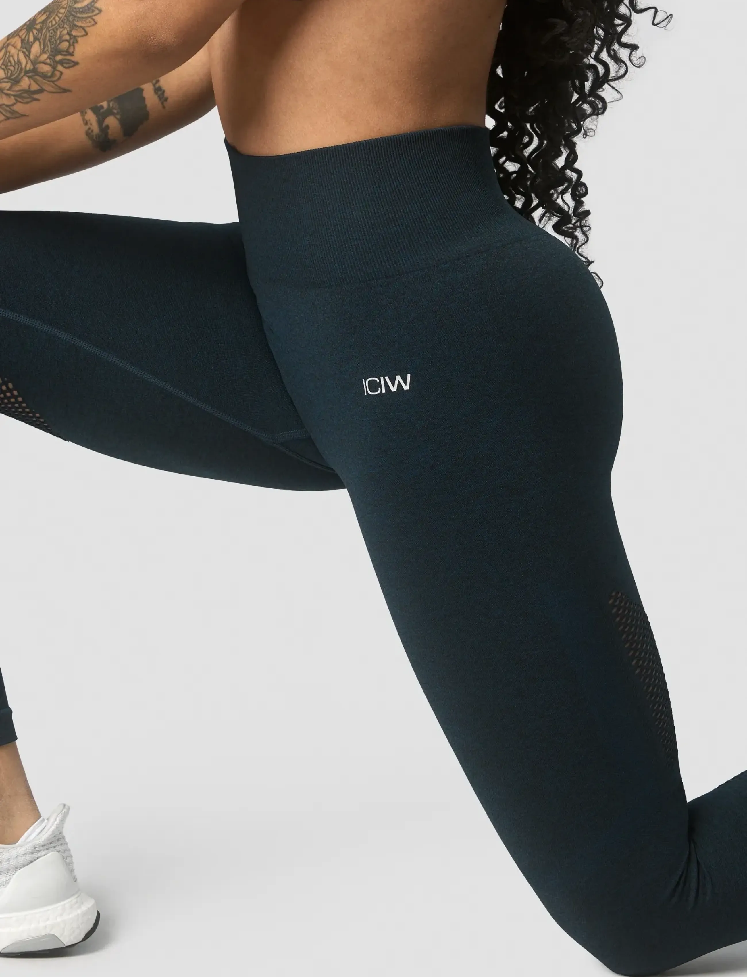ICANIWILL - Queen Mesh Seamless Tights - täispikkus - dk teal melange - 3