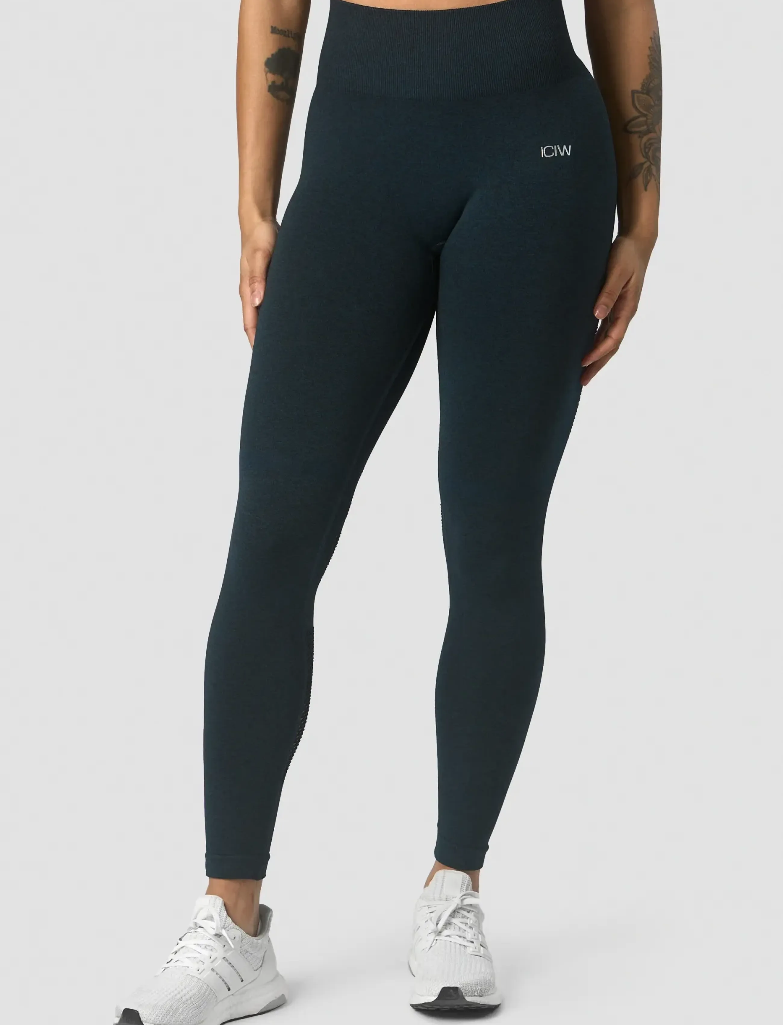 ICANIWILL - Queen Mesh Seamless Tights - täispikkus - dk teal melange - 4