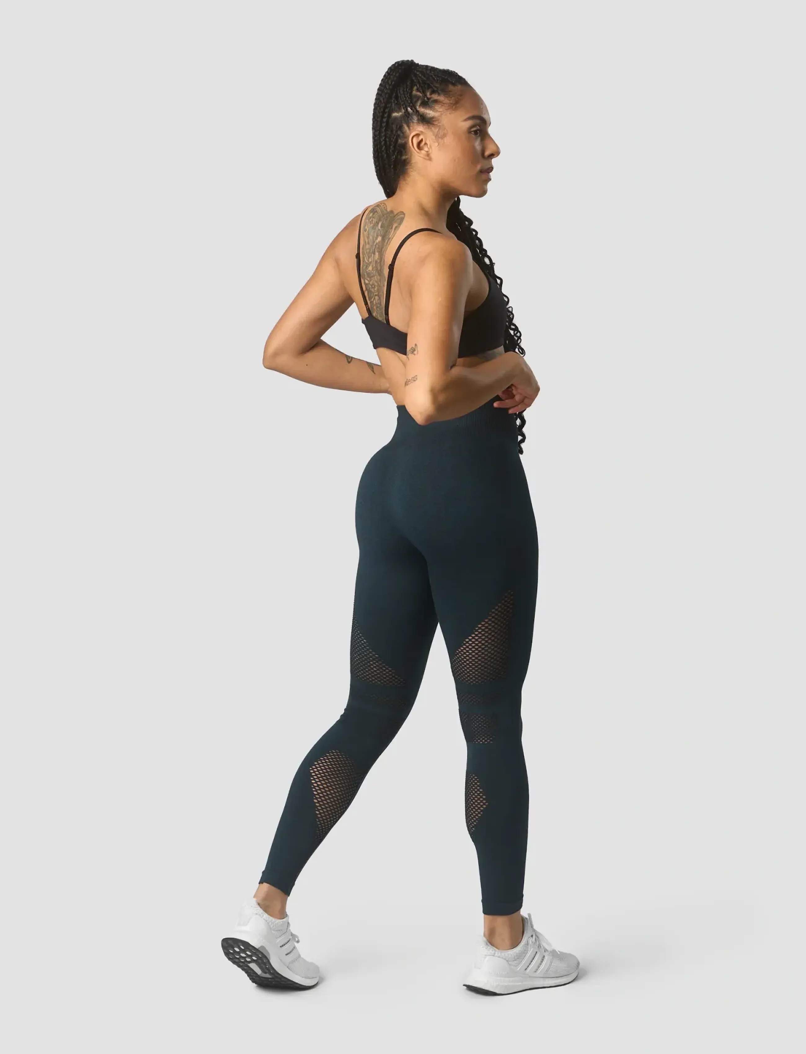 ICANIWILL - Queen Mesh Seamless Tights - täispikkus - dk teal melange - 5