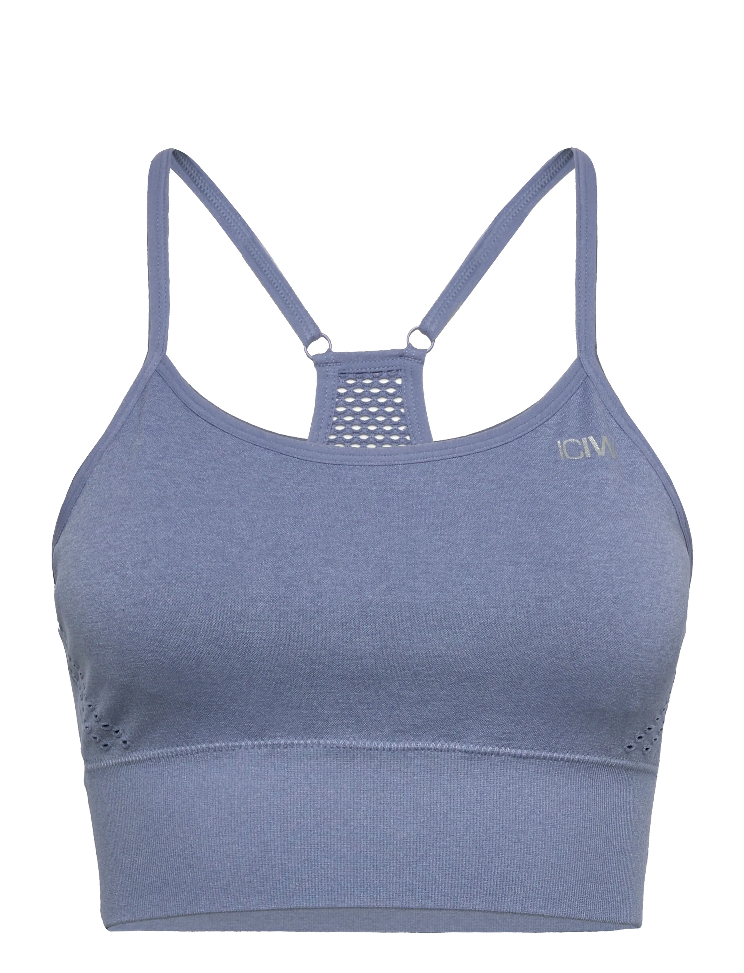 ICANIWILL Queen Mesh Seamless Sports Bra-Navy Melange-L - Undertøj - METAL BLUE MELANGE / blue