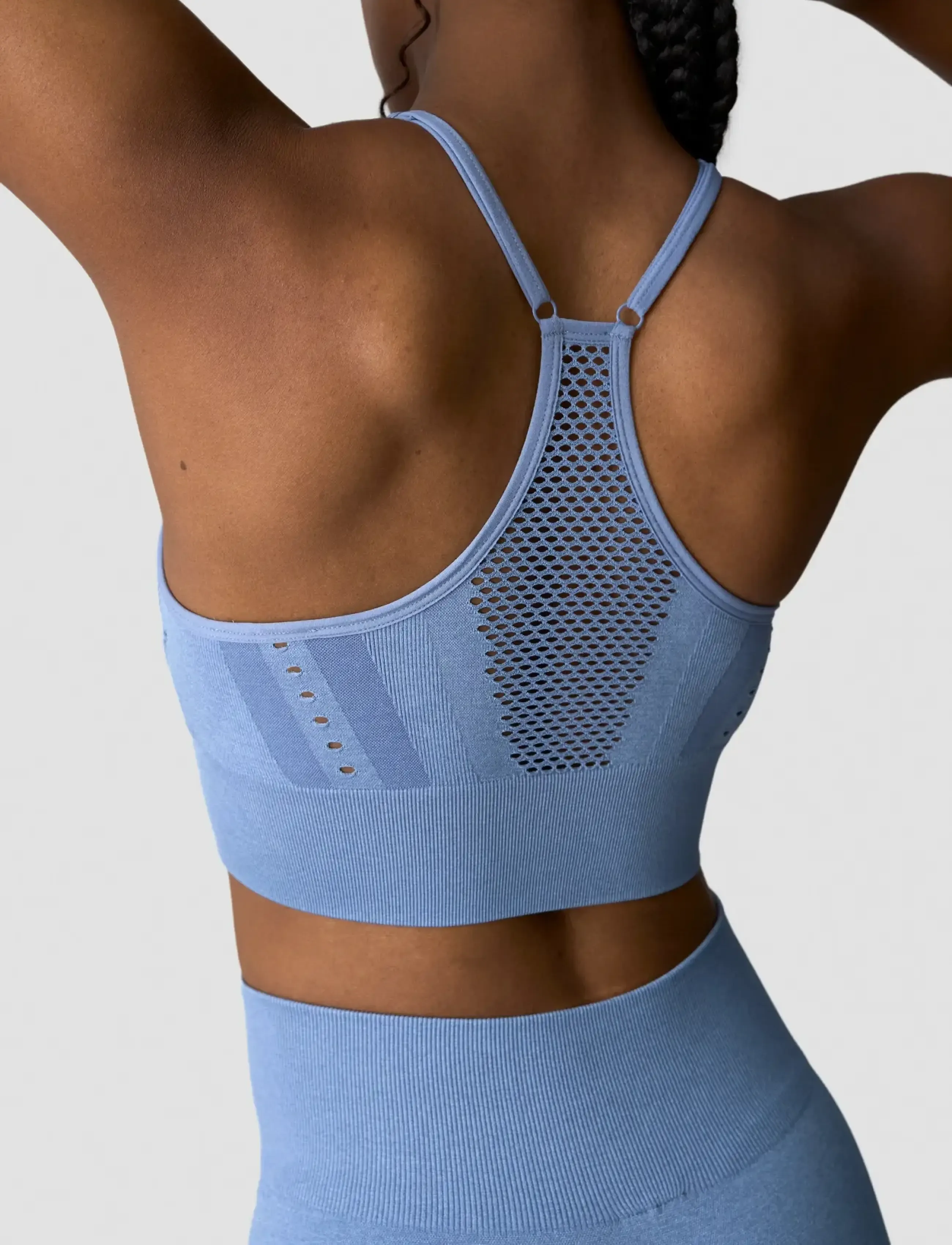 ICANIWILL - Queen Mesh Seamless Sports Bra-Metal Blue Melange-XL - sport-bh:ar - metal blue melange - 3