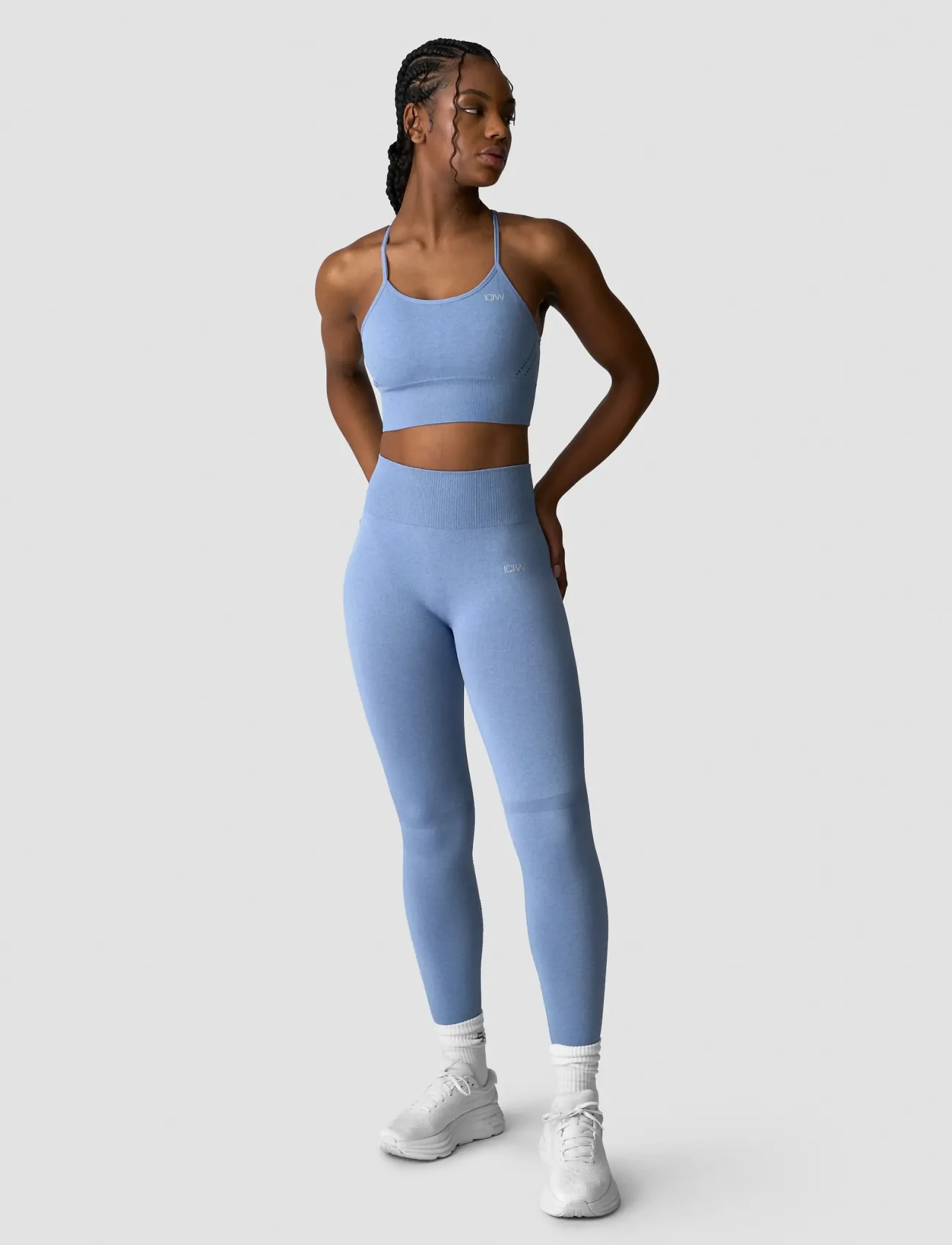 ICANIWILL - Queen Mesh Seamless Sports Bra-Metal Blue Melange-XL - sport-bh:ar - metal blue melange - 4