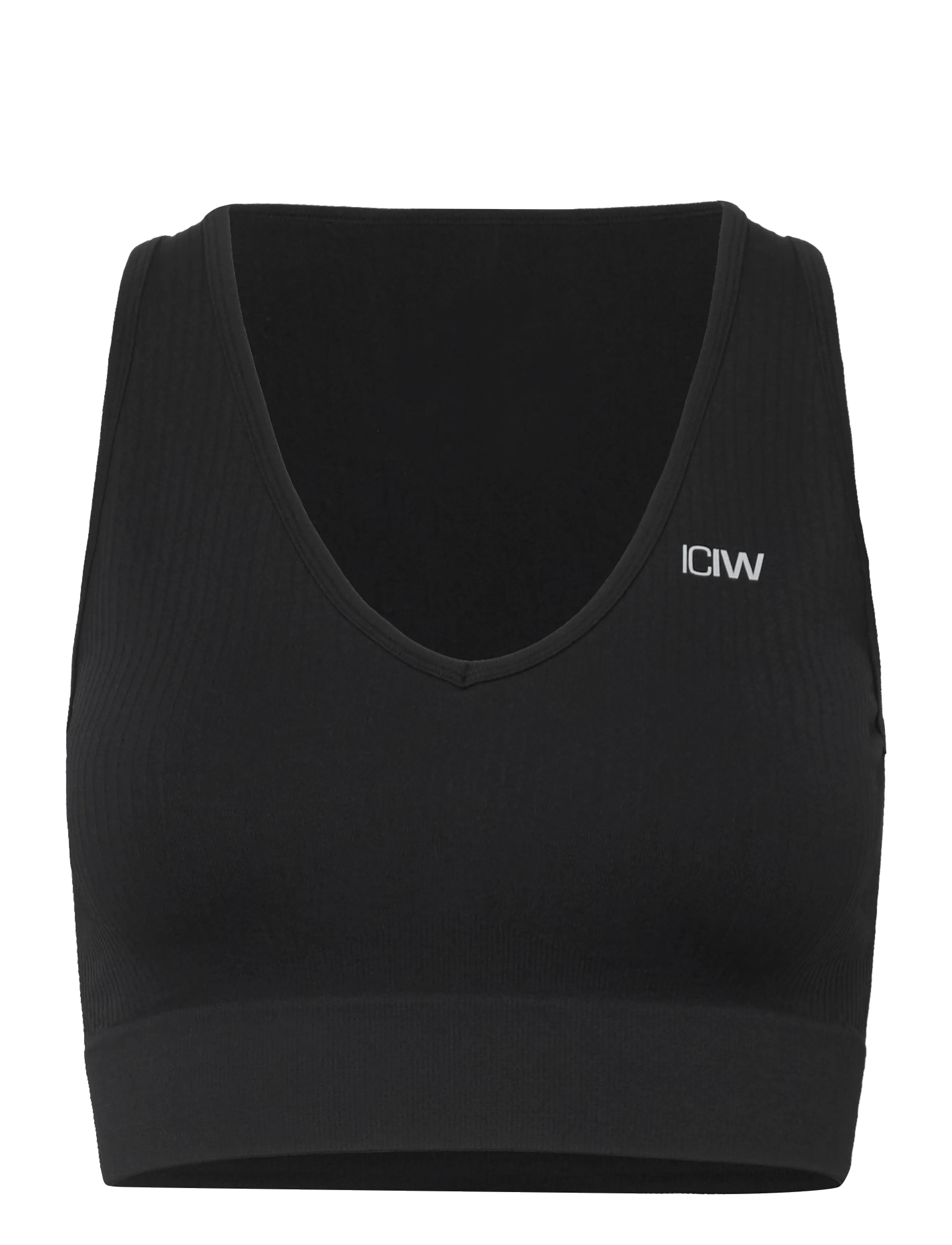 ICANIWILL Ribbed Define Cropped V-neck Tank W - Lowest prices - BLACK / black
