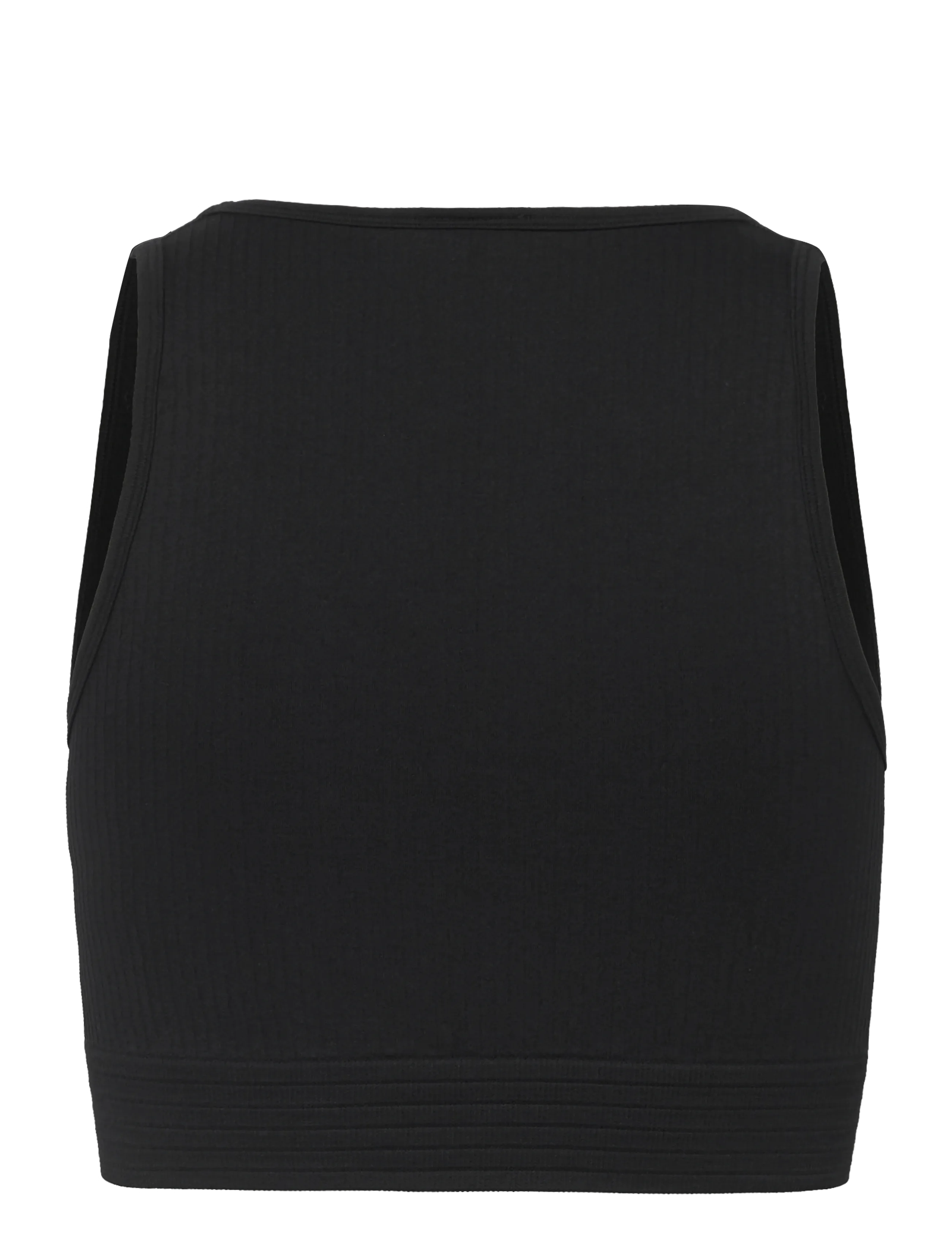 ICANIWILL - Ribbed Define Cropped V-neck Tank W - laveste priser - black - 2