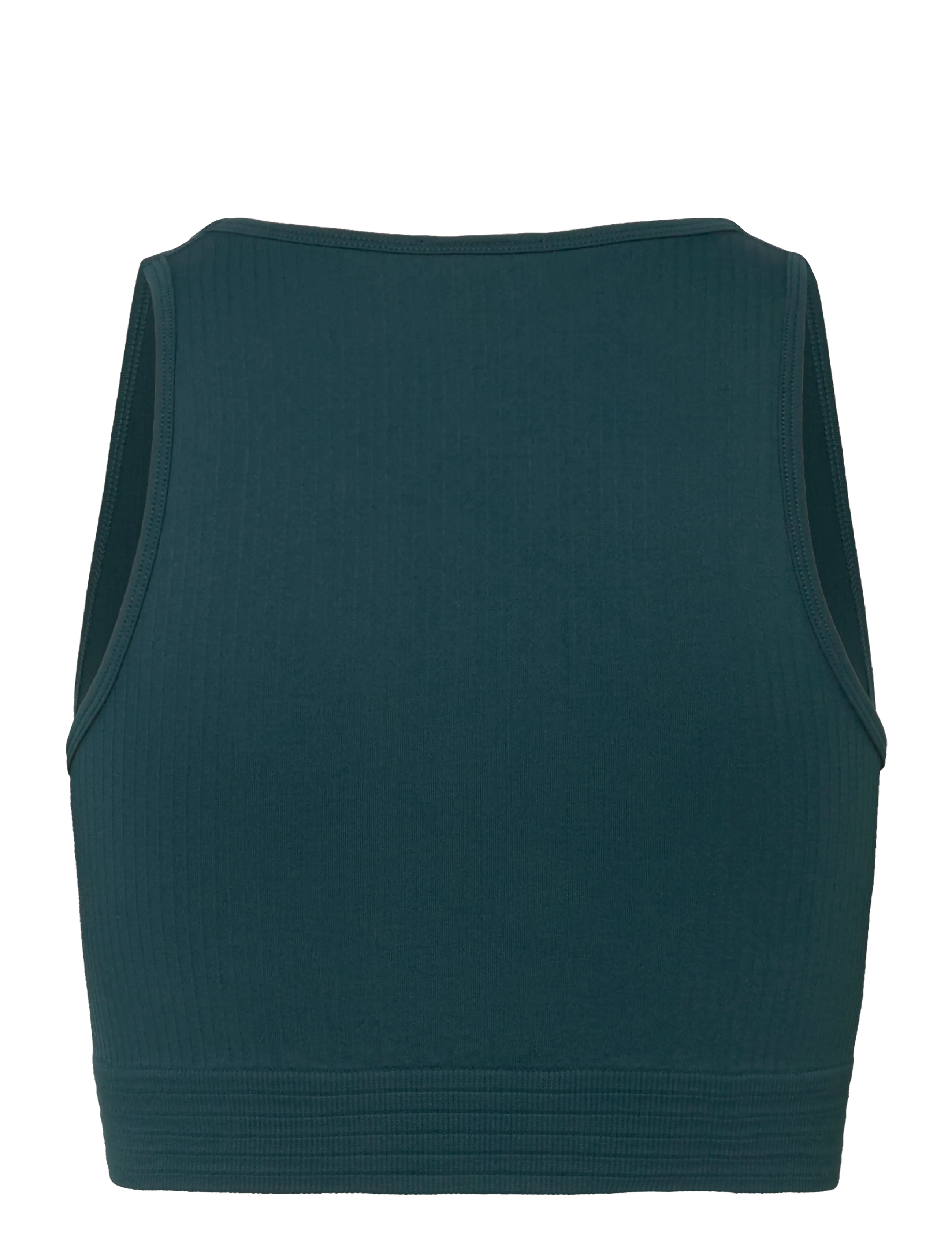 ICANIWILL - Ribbed Define Cropped V-neck Tank W - laveste priser - forest green - 2