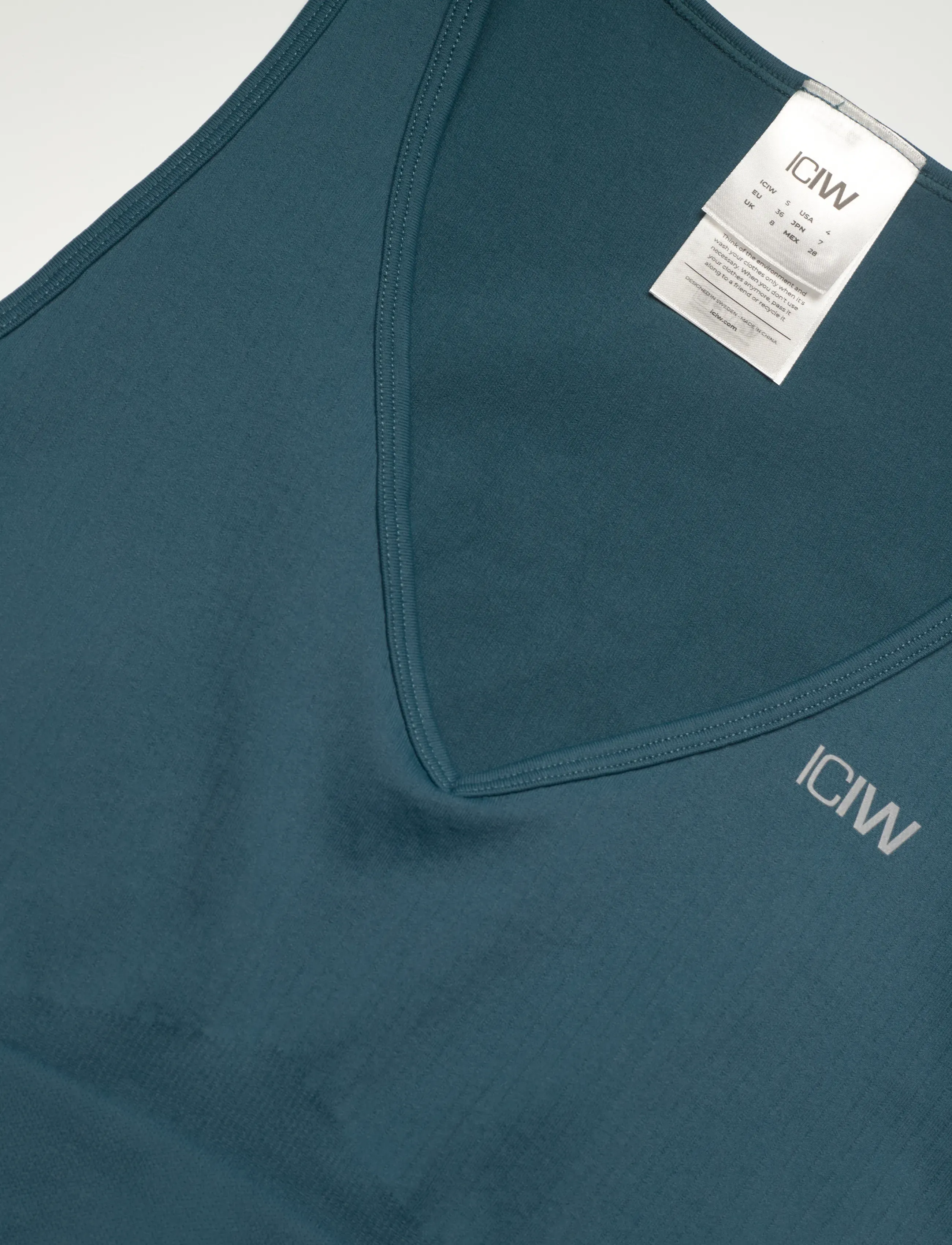 ICANIWILL - Ribbed Define Cropped V-neck Tank W - laveste priser - light faded teal - 5