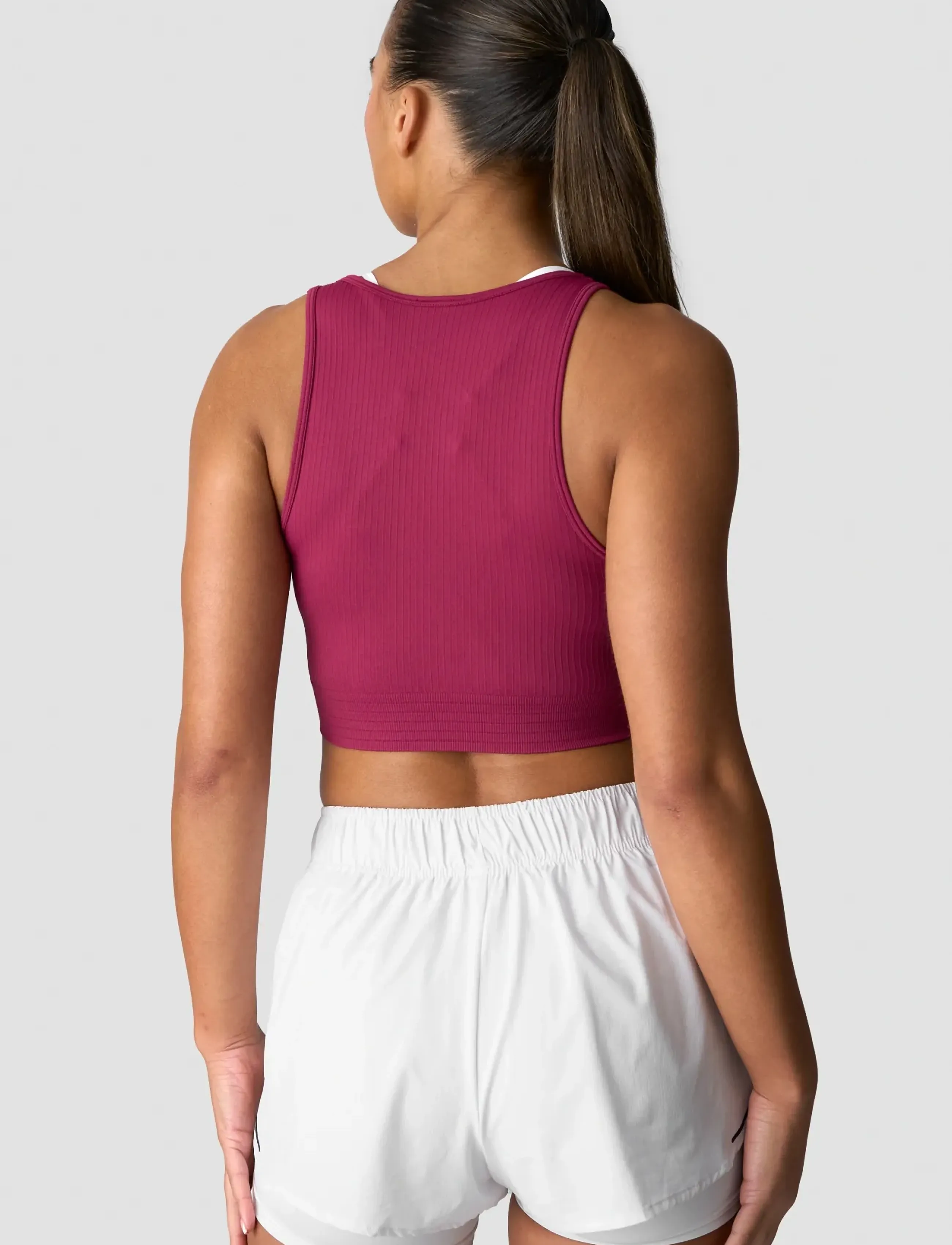 ICANIWILL - Ribbed Define Cropped V-neck Tank W - lowest prices - magenta rose - 4