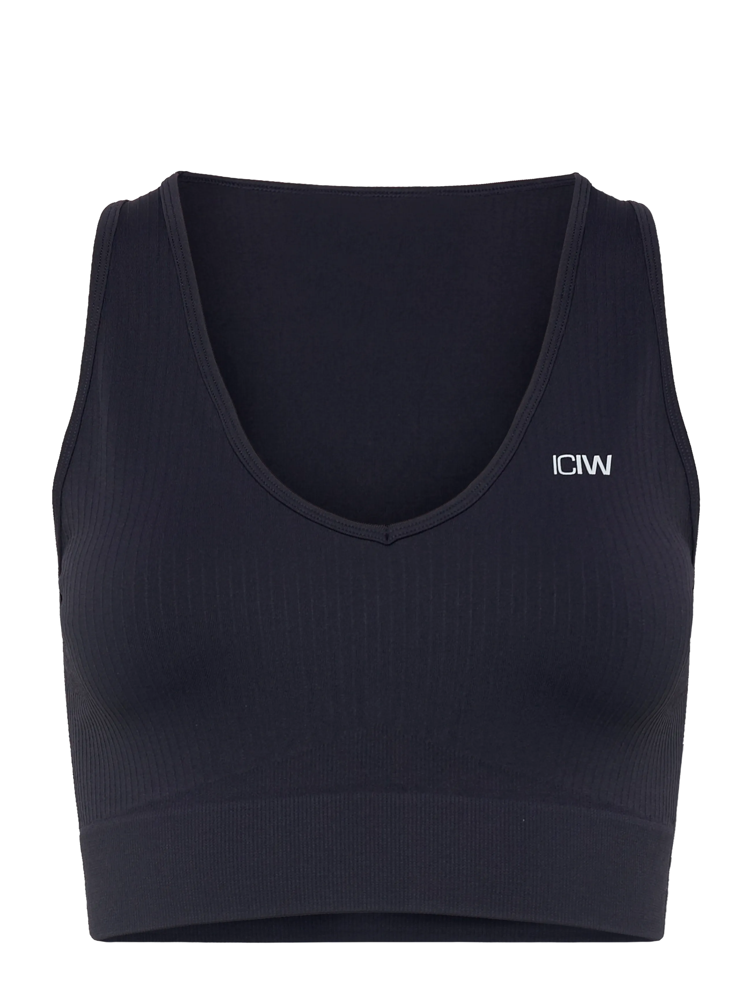 ICANIWILL Ribbed Define Cropped V-neck Tank W - T-shirts & tops - NAVY / navy