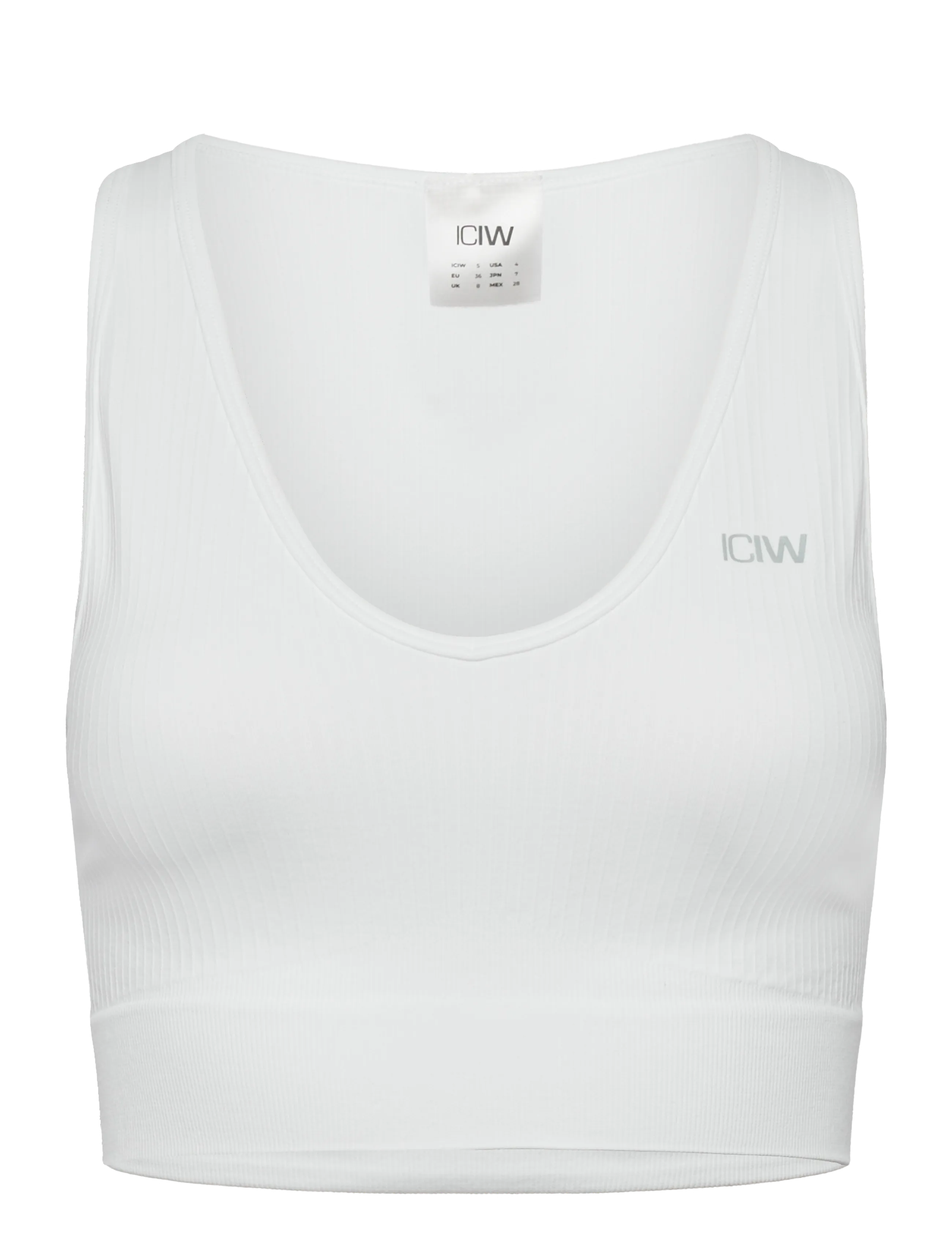 ICANIWILL Ribbed Define Cropped V-neck Tank W -  - WHITE / white