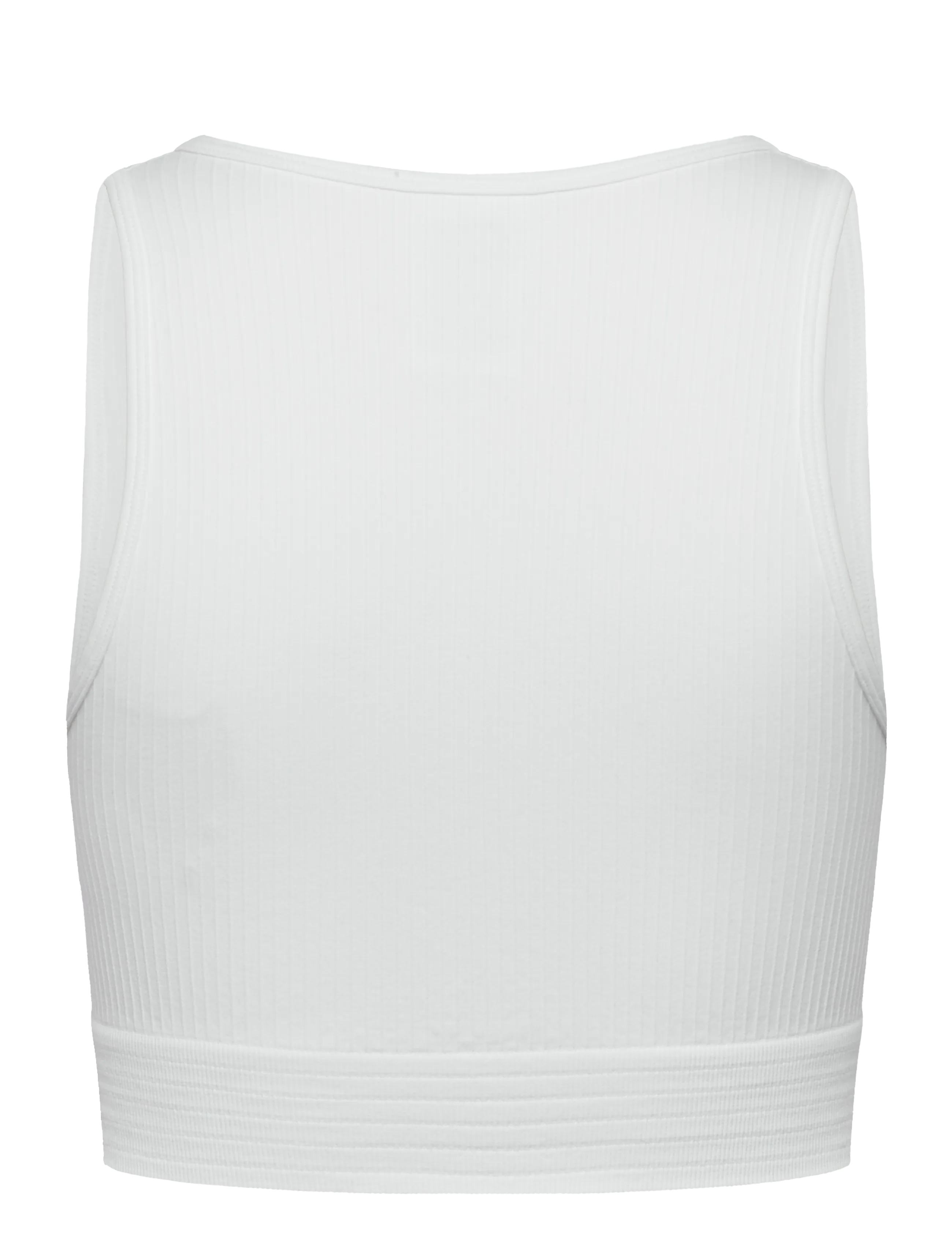 ICANIWILL - Ribbed Define Cropped V-neck Tank W - laveste priser - white - 2