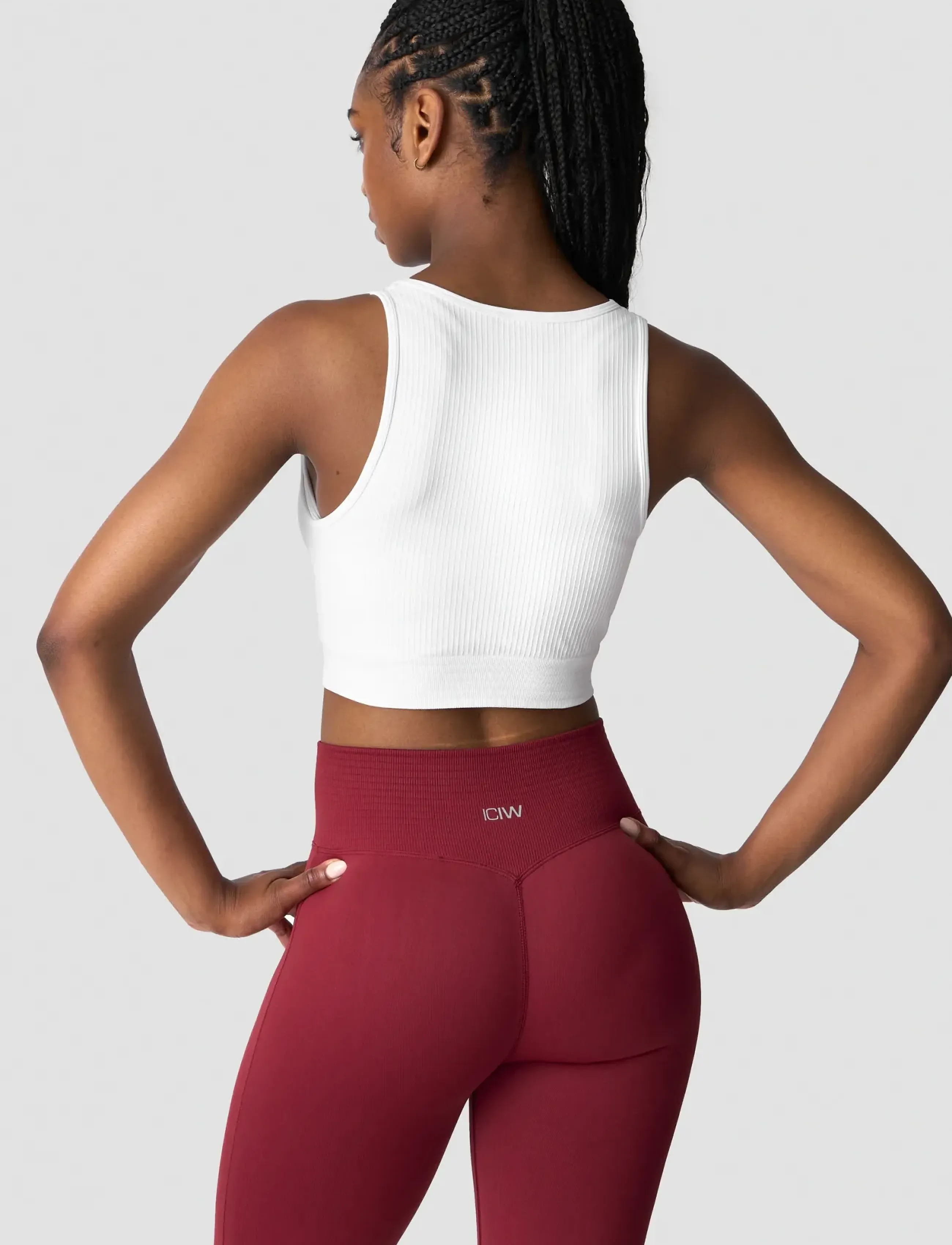 ICANIWILL - Ribbed Define Cropped V-neck Tank W - laveste priser - white - 4